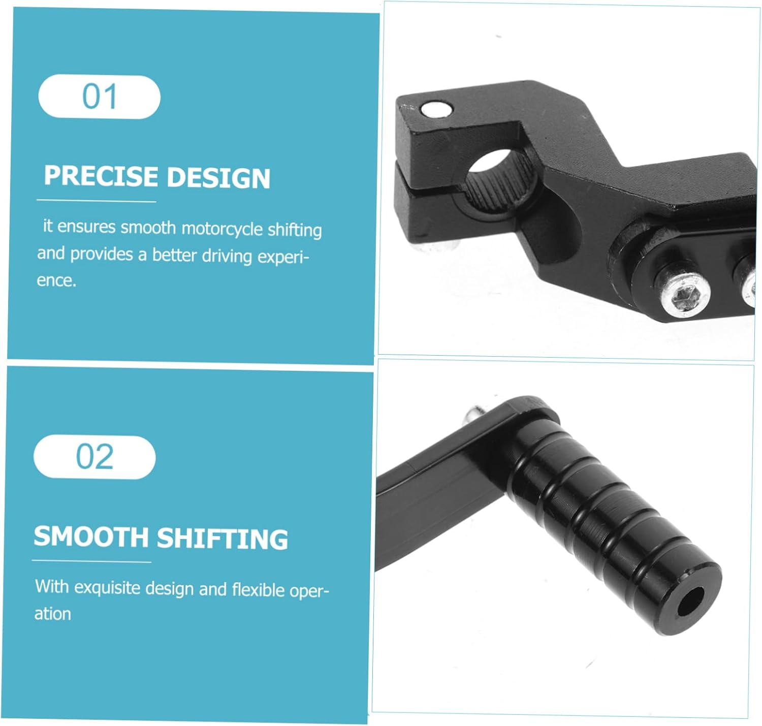 Anneome Motorcycle Gear Lever Motorbike Shifter Dirtbike Shifter Motorcycle Accessories Brake Handle Motorcycle Shifter Accessories for Motorcycles Dirt Bike Gear Black Aluminum Alloy - Black image number 3