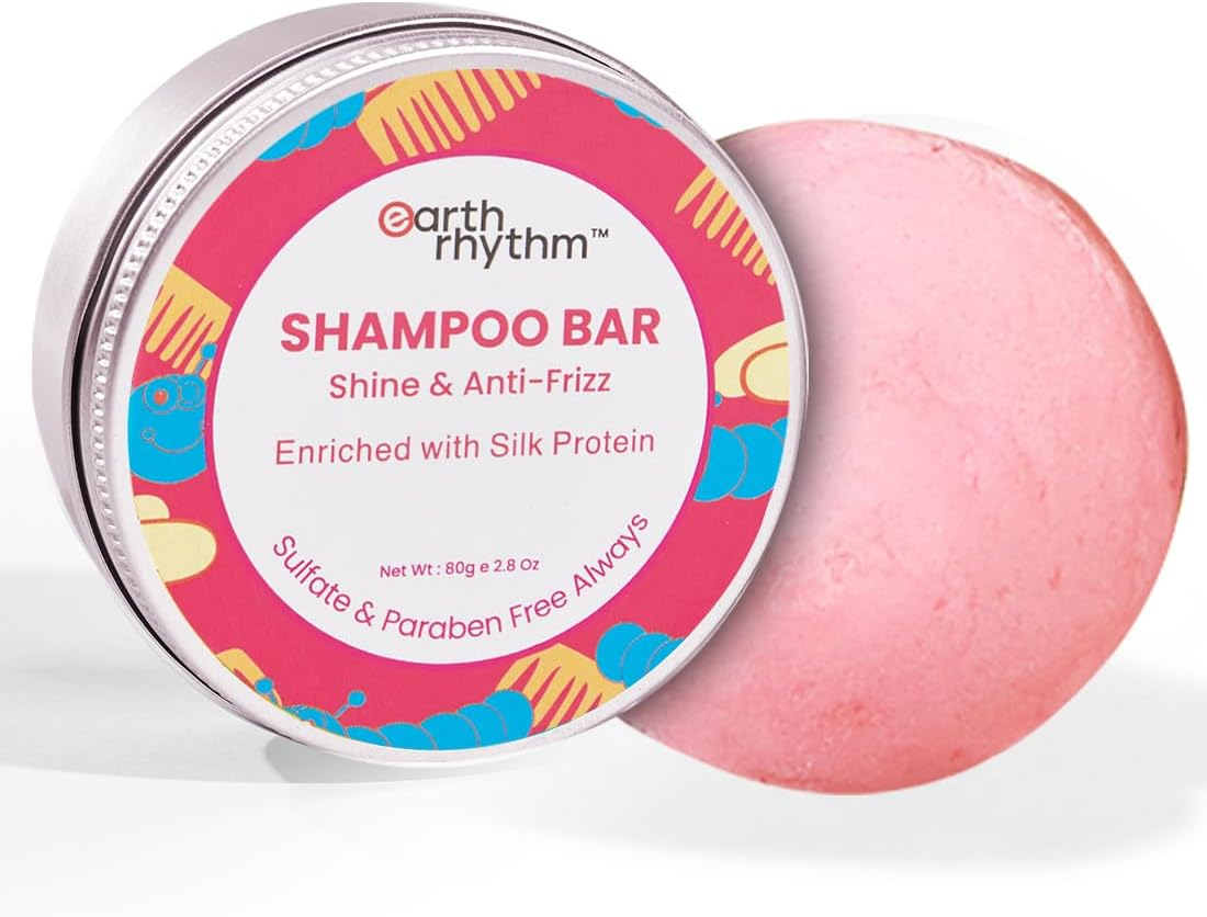 Earth Rhythm Shampoo Bars, Sulphate & Paraben Free, Plastic Free (Silk Protein Shampoo Bar) | Restores Shine, Softens Hair, Make Hair Silky image number 6
