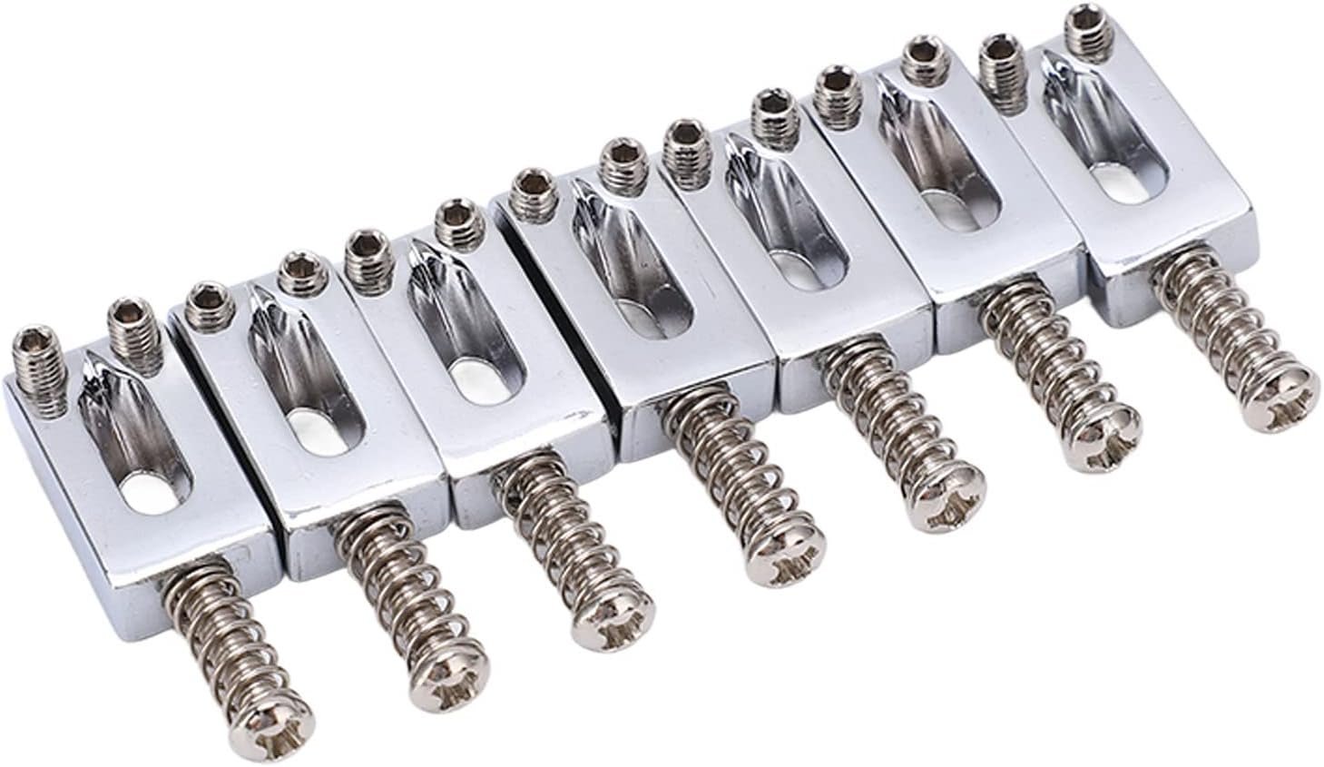 Generic 7 Pcs Electric Guitar Bridge Saddle, Metal Roller String Saddle for Musical Instrument, with Good Strength and Long Service Life, Easy to Install and Carry, Fine Processed image number 1