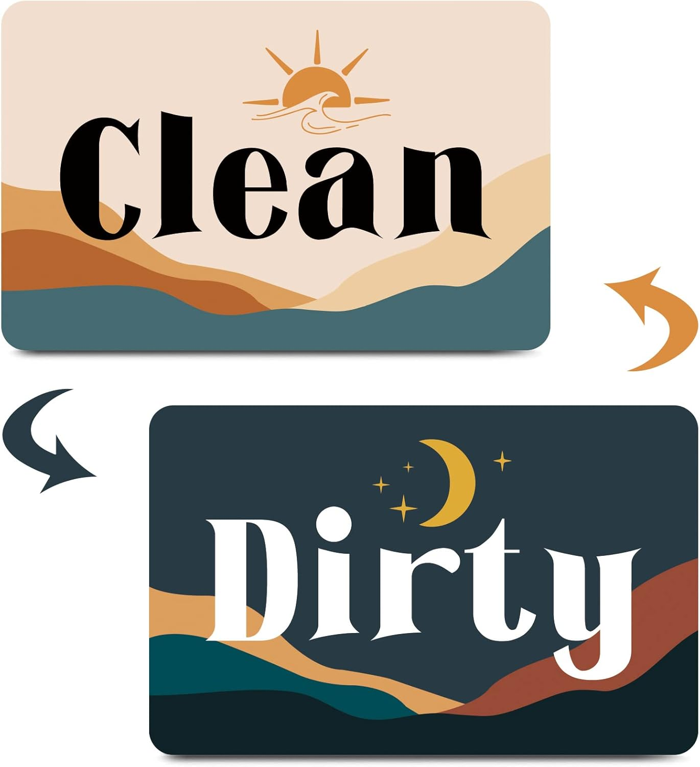 HSSPIRITZ Funny Cute Cow Cartoon Clean Dirty Dishwasher Magnet,Universal Kitchen Flip Sign Indicator,Refrigerator Dish Washer Laundry Accessories Decor Magnet for Mother'S Day (Cow)