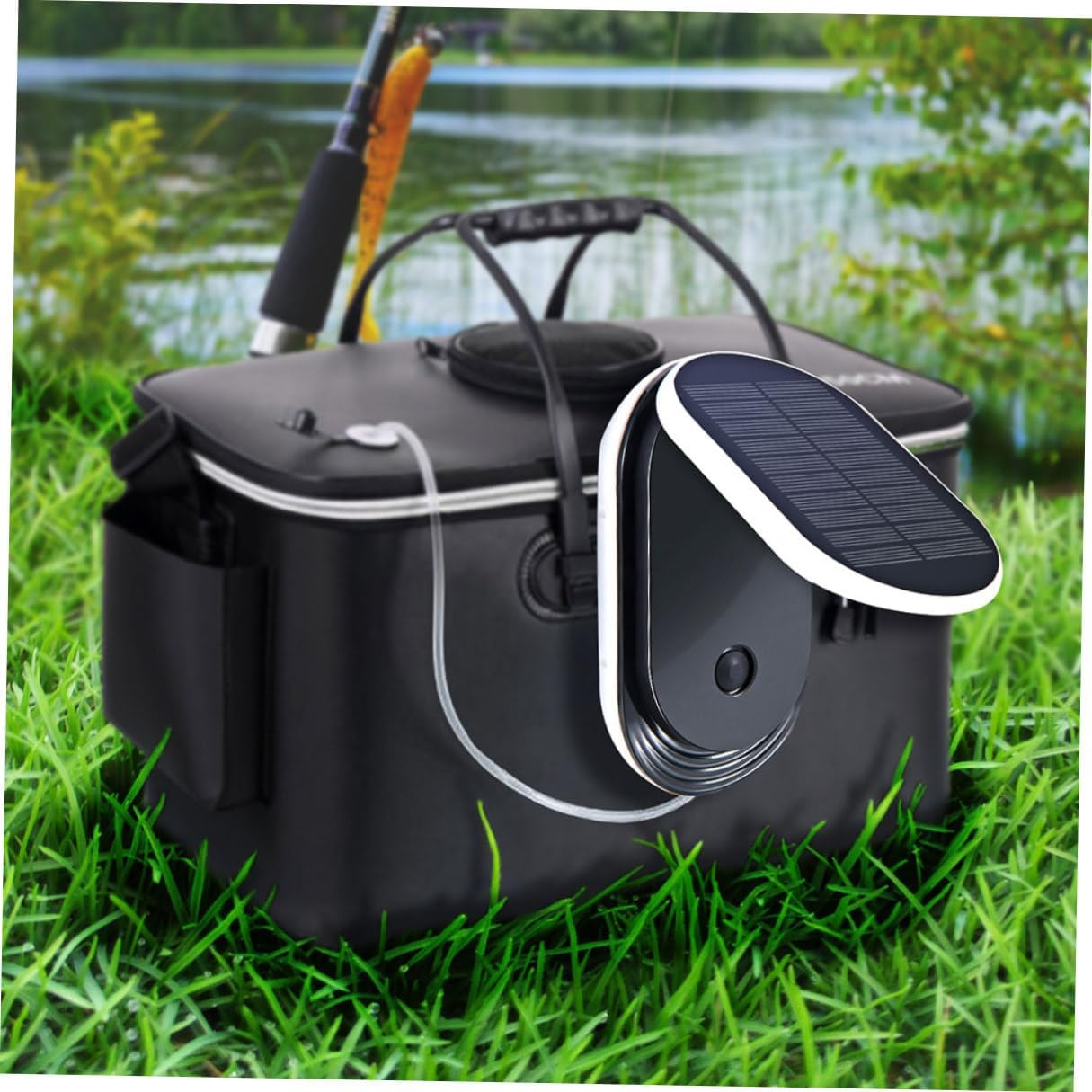 Solar Oxygenation Pump Portable Sun Powered Aerator with Copper Core and Lithium Battery for Outdoor Ponds Fish Tanks and Garden Water Oxygenation image number 3