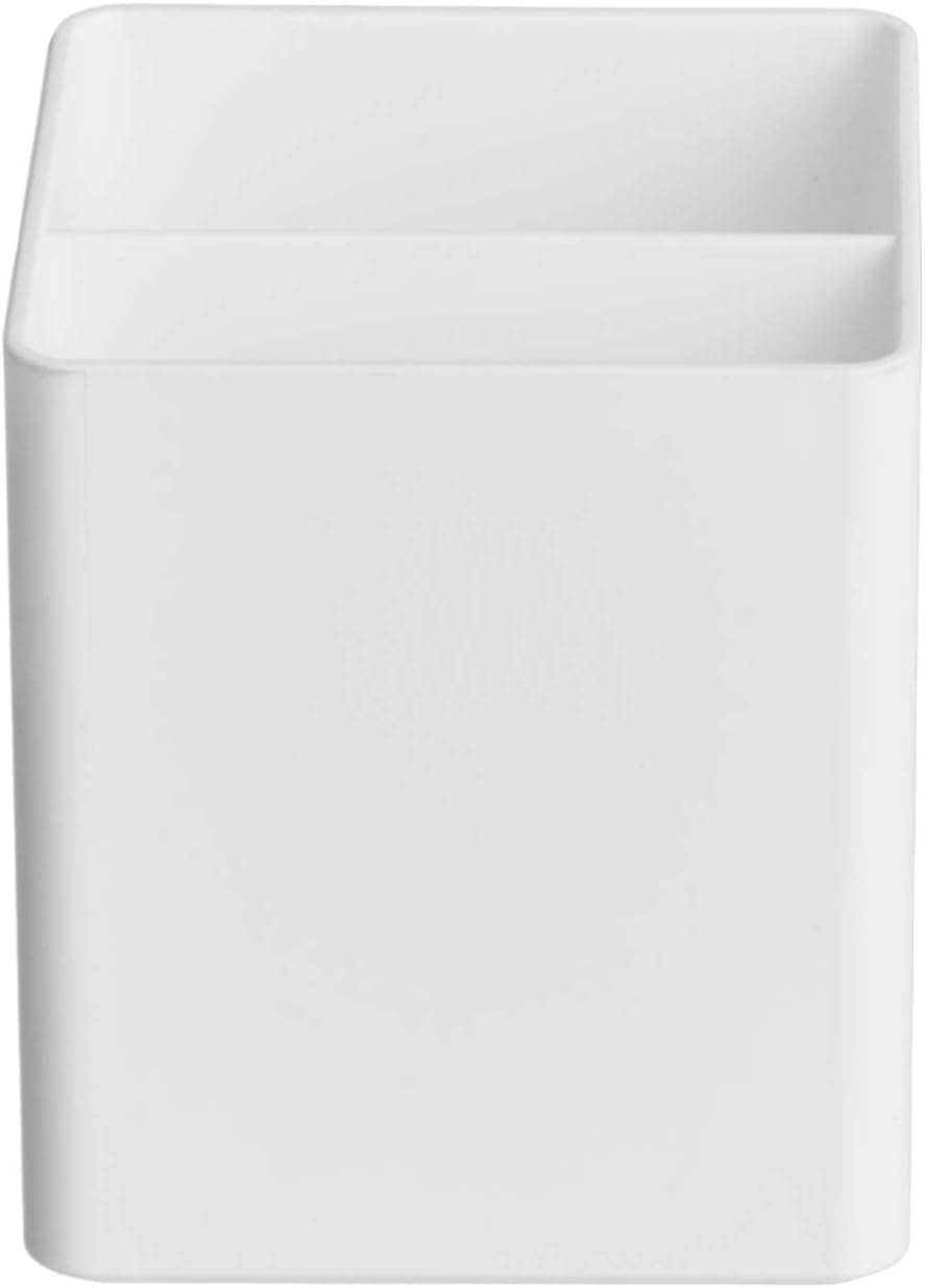 Amazon Basics Plastic Desk Organizer - Pen Cup, White image number 4