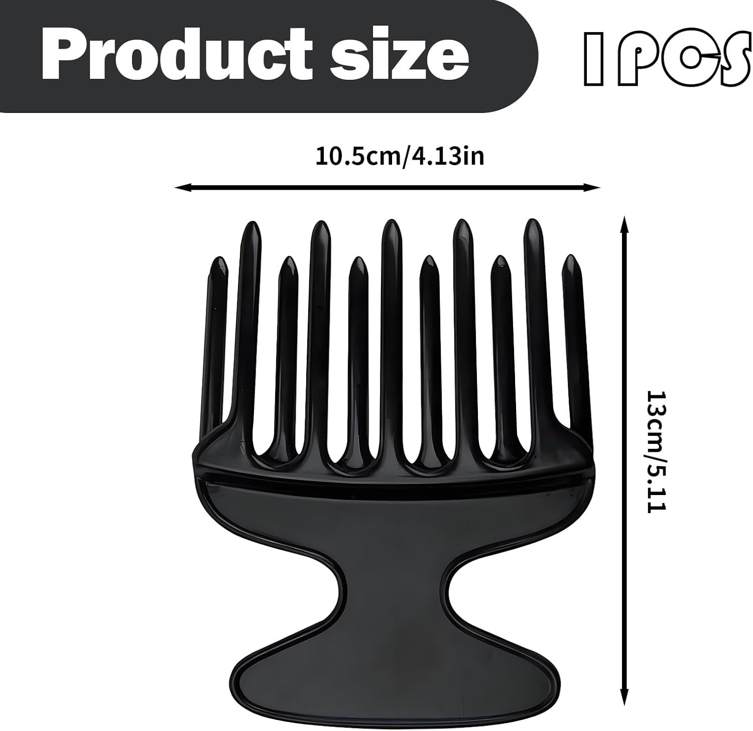 1 Piece Finger Styler Afro Comb Coarse Natural Curls Afro Comb Curling Comb Hair Comb Afro Pick Finger Styler Comb for Curls for Hairdressing Salon at Home - Black image number 5