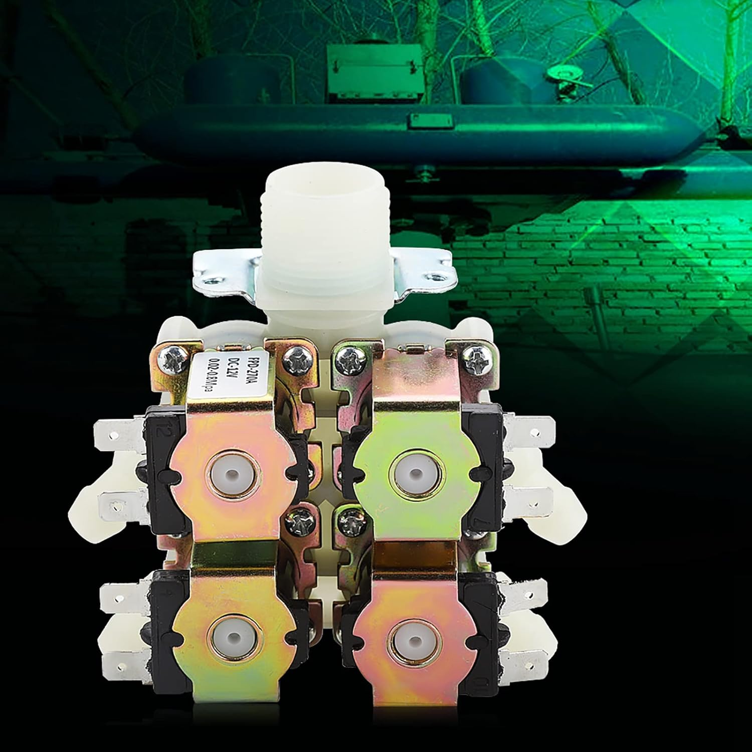 1 in 4 Out Plastic Electromagnetic Valve, DC 12V DN20 G3/4 Normally Closed Water Drain Valve, for Water Drain