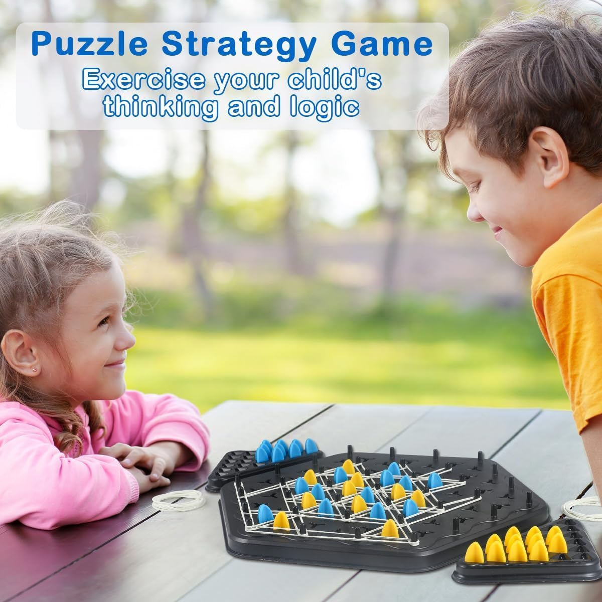 Chain Triangle Chess Game, Board Games for Family Night, Family Games for Kids and Adults, 2 to 4 Players image number 5