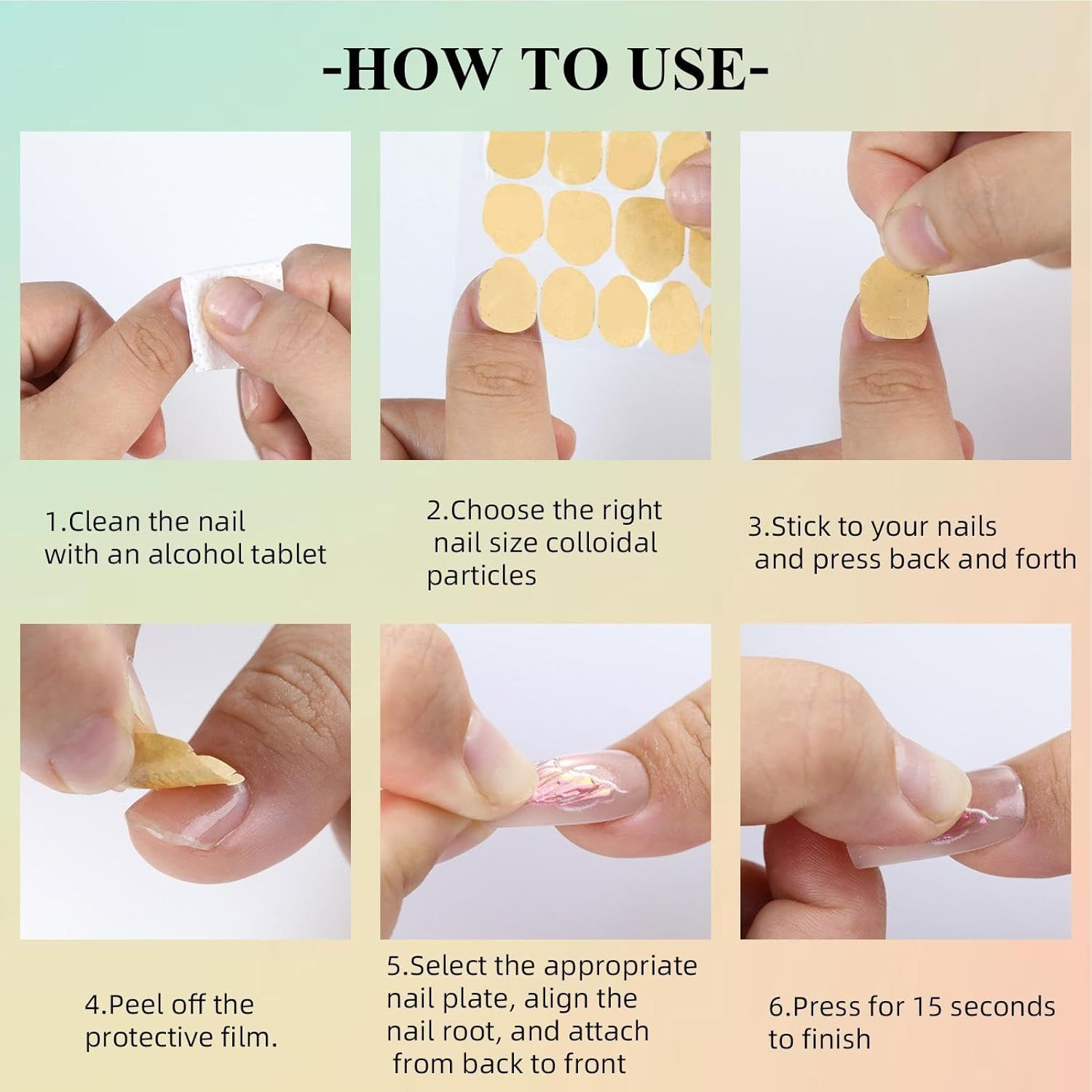 Nail Adhesive for Press on Nails - (1 Sheet) Jelly Sticky Tabs for Nails - Long Lasting Press on Nail Stickers, Nail Glue Tabs for False Nail Tips image number 1