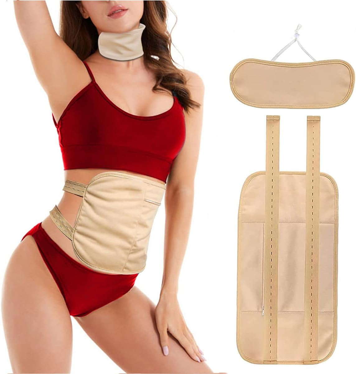 Castor Oil Pack Wrap, Reusable and Washable Organic Cotton Castor Oil Wrap Waist and Neck, with Adjustable Straps for Liver, Stomach, Constipation, Comfortable Fit for Women and Men (Without Oil) image number 3