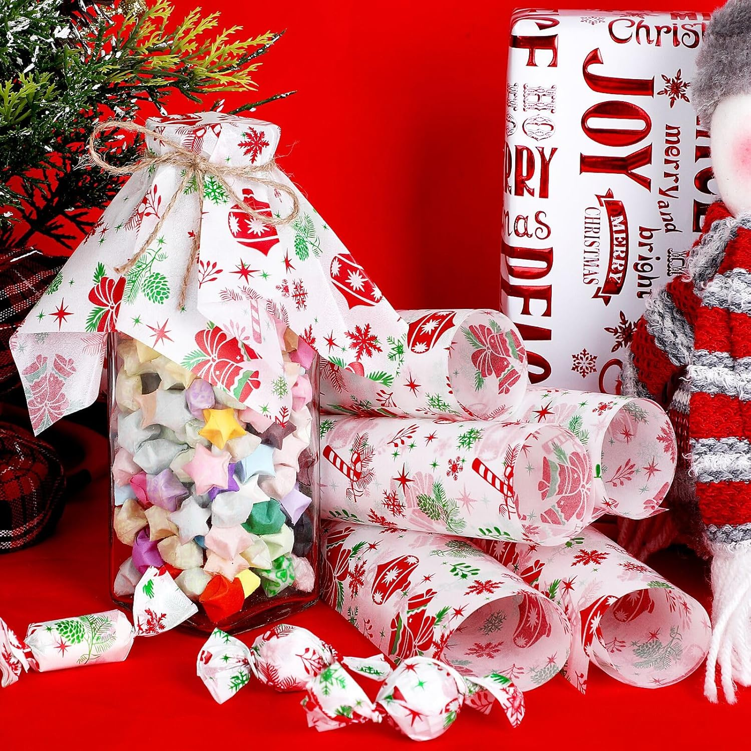 DERAYEE Christmas Wax Paper Sheets for Food image number 5