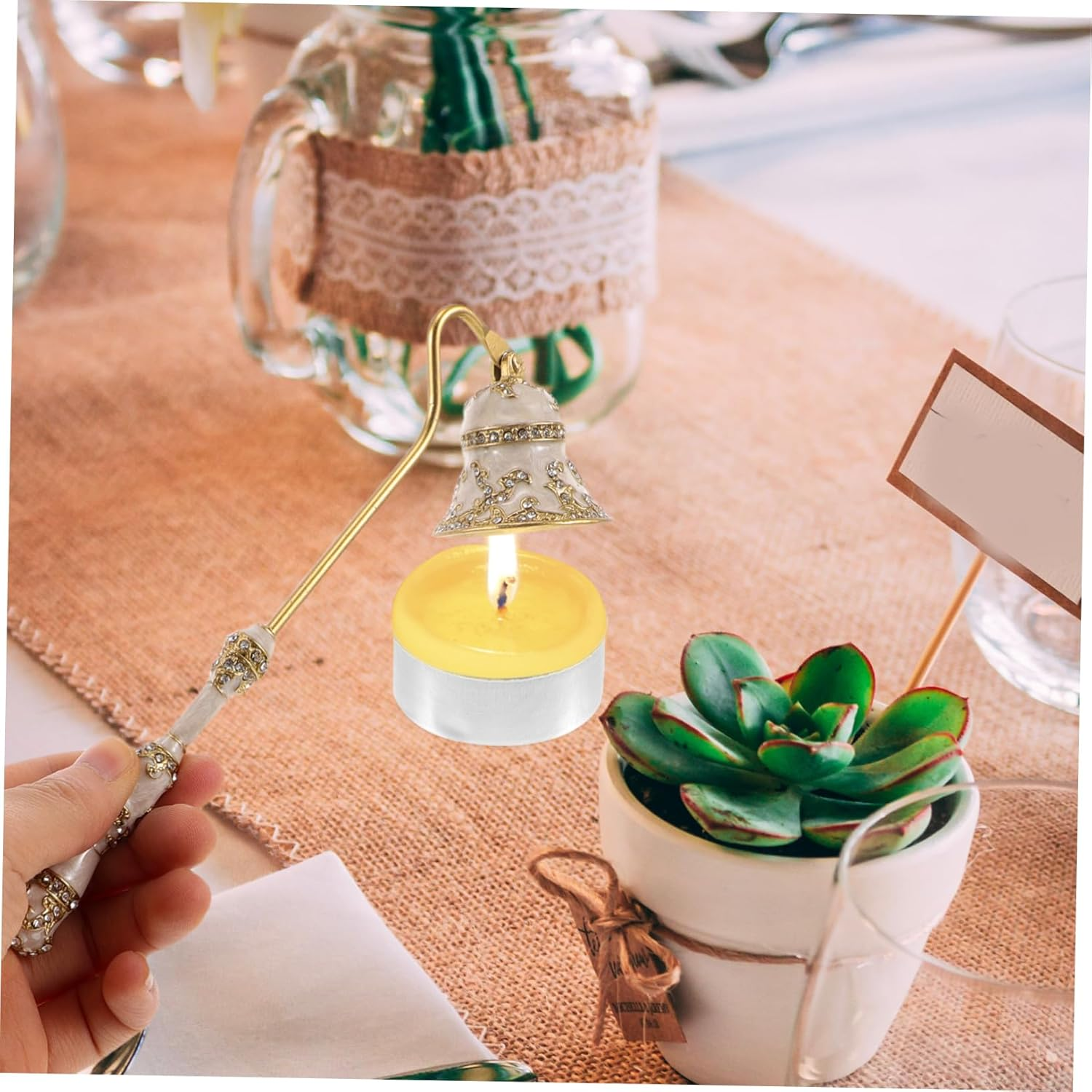 KAILIKETIY Retro Style Candle Extinguisher Snuffer Easy Handle Wick Fire Extinguisher for Hotels Restaurants image number 3