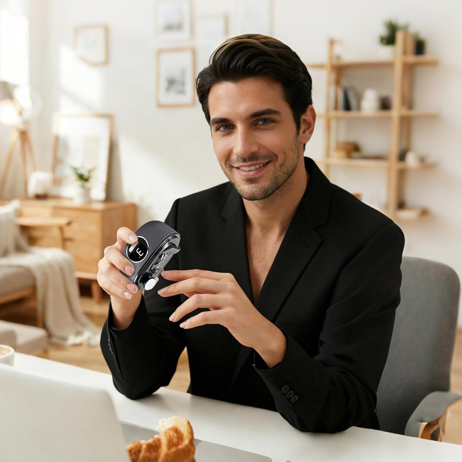 Electric Nail Clippers, Automatic Nail Clippers and Polisher 2 in 1, Cordless Rechargeable Fingernail Cutter, USB Rechargeable Quiet LED Trimmer for Friends Students Men Women Home Indoor image number 1