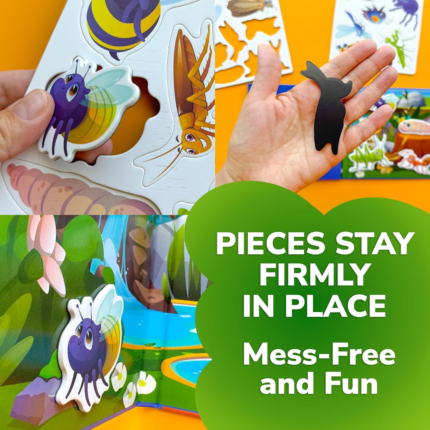 QUOKKA Travel Magnetic Puzzles for Toddlers 1-3 &ndash; 20+Pcs Bugs Game with Extra-Long Play Book &ndash; Fun Travel Game Toy for Kids Ages 3-5 &ndash; Strong Magnets for Car Activities &ndash; Fun Toddler Puzzle Ages 2-4