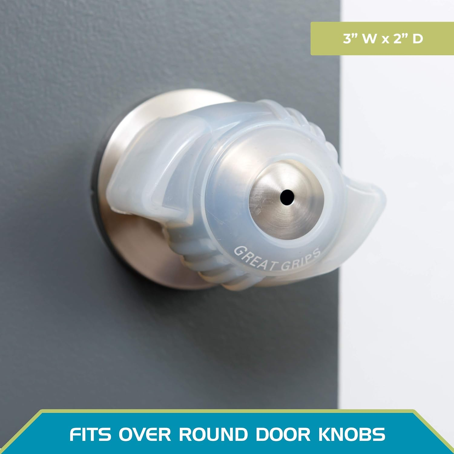 Able Life EZ Doorknob Grips, Arthritis & Senior Living Aid, Open Doors Easily, Set of 2, 2 Count, Clear (8130) image number 4