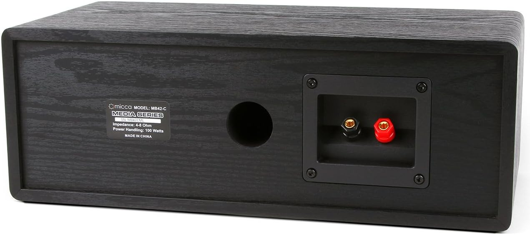 Micca MB42-C Center Channel Speaker with Dual 4-Inch Carbon Fiber Woofer and Silk Dome Tweeter (Black, Each) image number 6