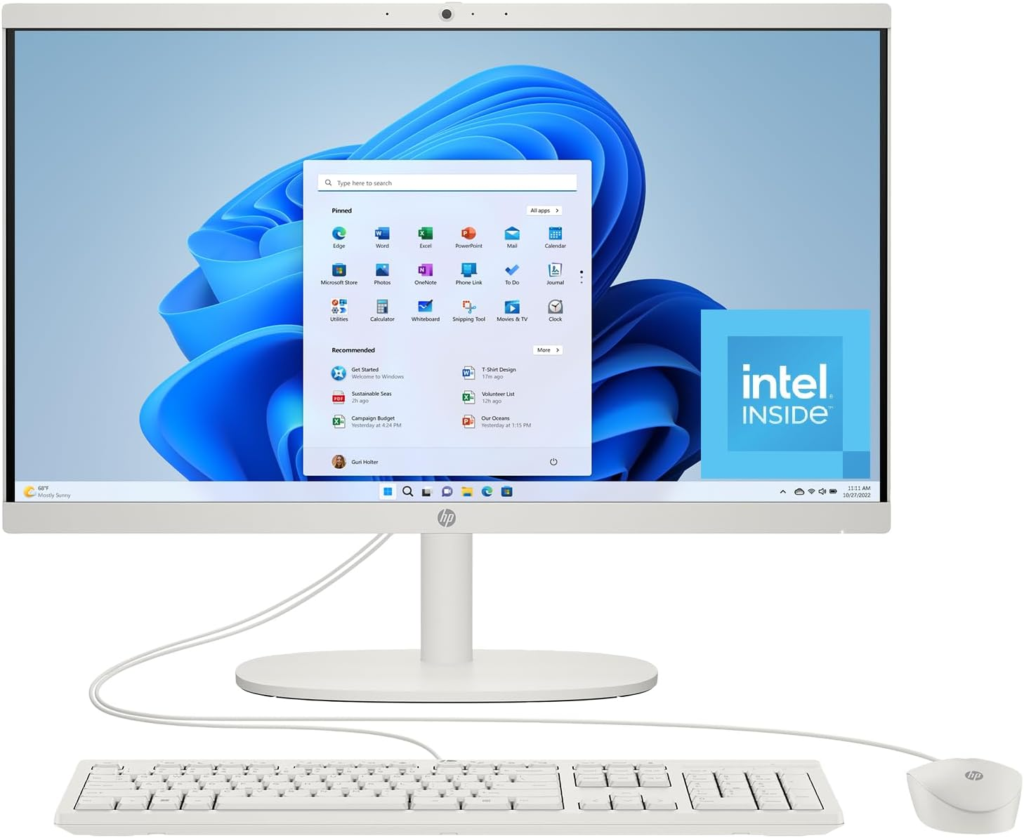 HP Omnistudio X All-In-One Desktop PC, 27" 4K IPS Display, Intel Core Ultra 5, Intel Arc Graphics, 8GB RAM, 512GB SSD, Windows 11 Home, B&O Audio, 5MP IR Camera, BD1E9PA image number 5