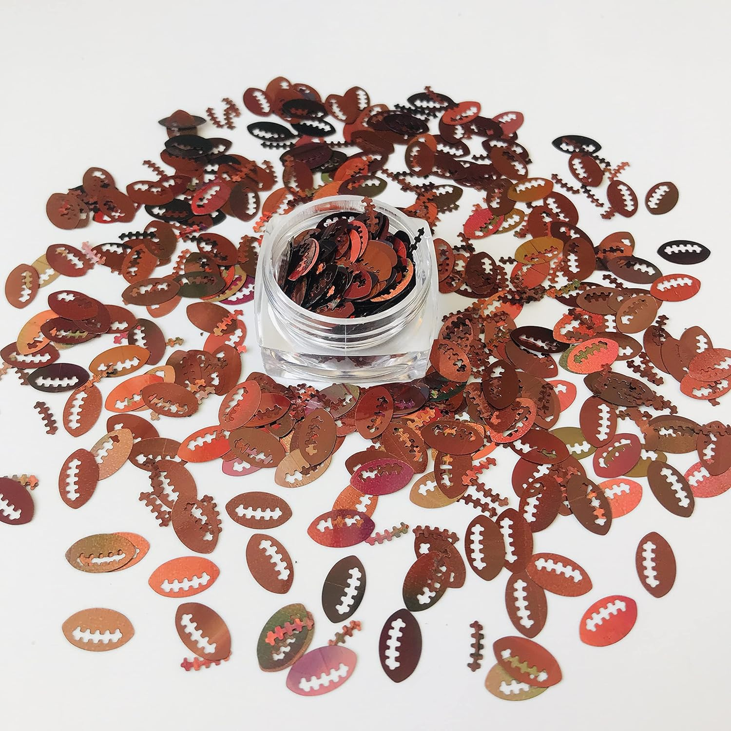 10 Grams/Pack - Sliver Holographic Football Rugby Ball Shape Glitter - Festival Rave Beauty Makeup Face Body Nail Art Decoration LB100