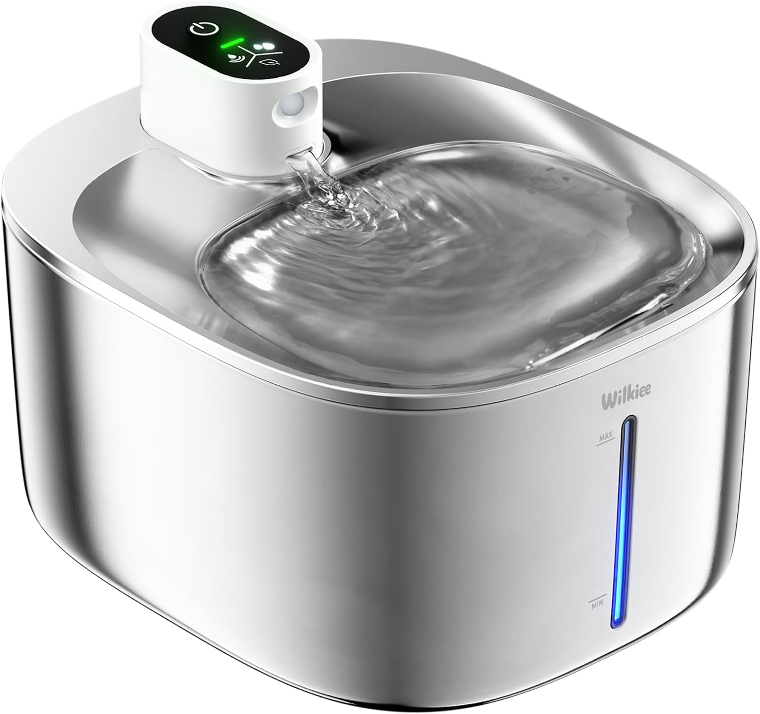 Cat Water Fountain Stainless Steel, 138Fl.Oz / 4.1L Wireless Cat Fountain, Pet Water Fountain Cordless for Cats & Dogs Indoor image number 2