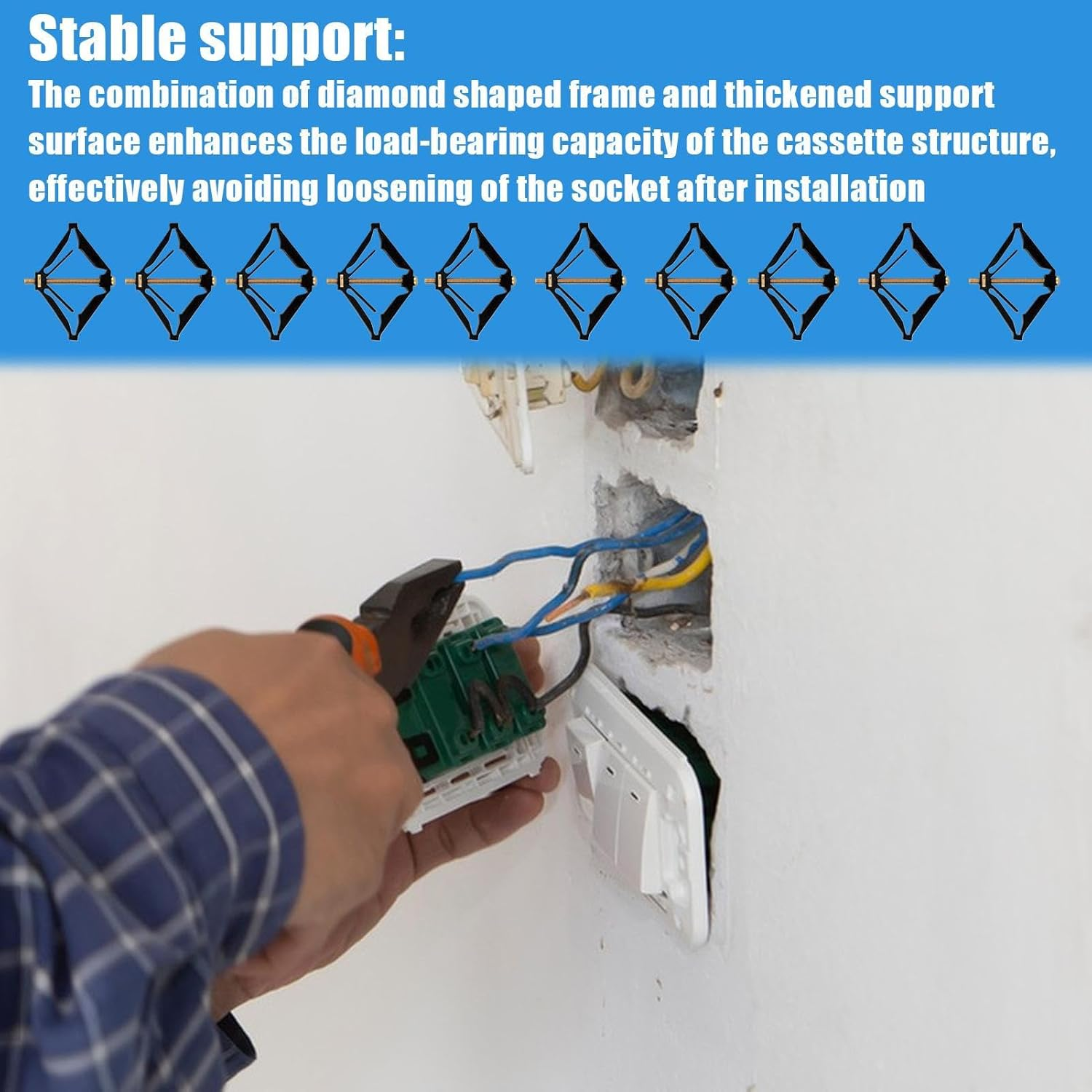 Wall Mounted Box Part Repair, Wall Mounted Repair for Electrical Box | Multi-Purpose Electrician Supplies, Cassette Fixing Aid for Apartment Dormitory School image number 1