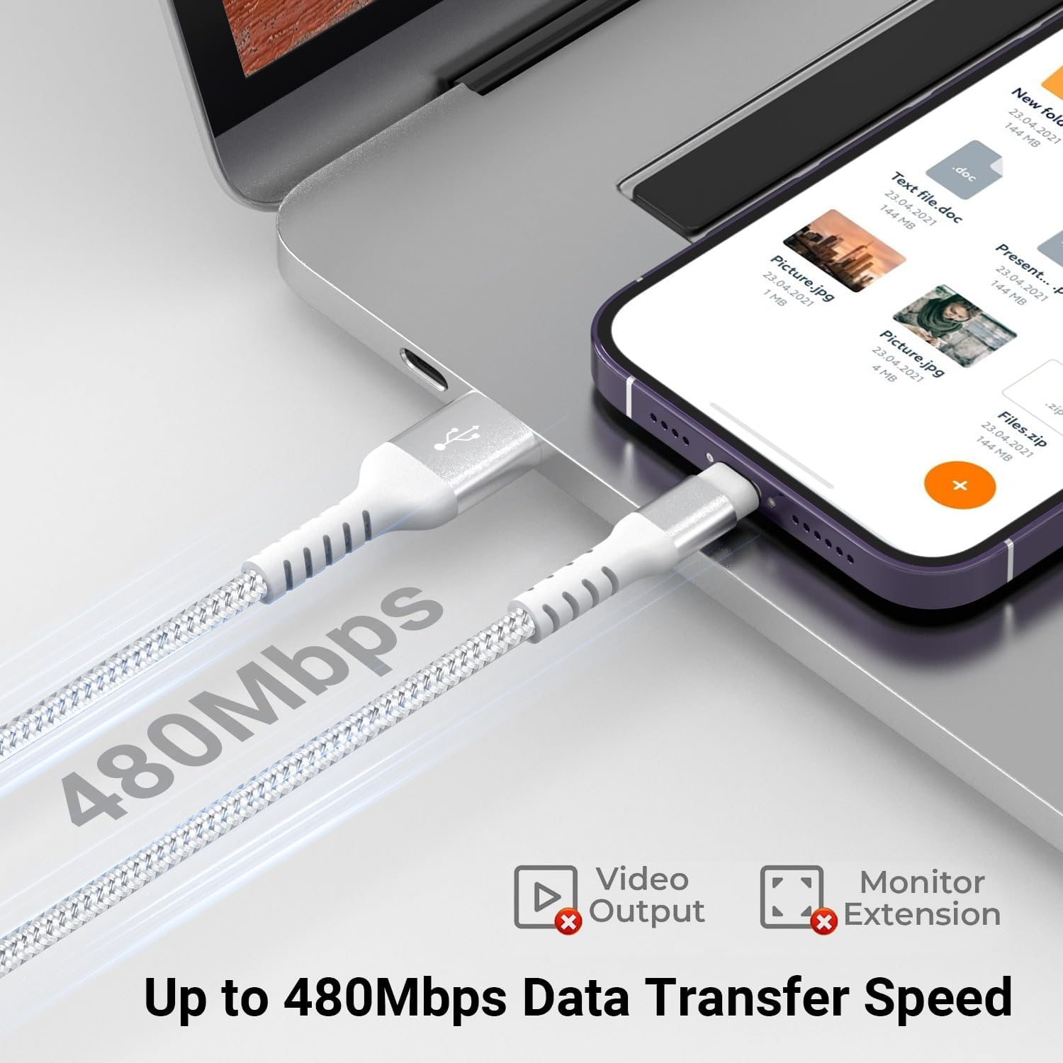 USB to Lightning Cable 1M 2Pack, Apple Mfi Certified Lightning Cable Bradied Iphone Cable Fast Charging for Iphone 14 Pro Max/13/12, Ipad Pro/Air/Mini, Ipad, Airpods image number 4