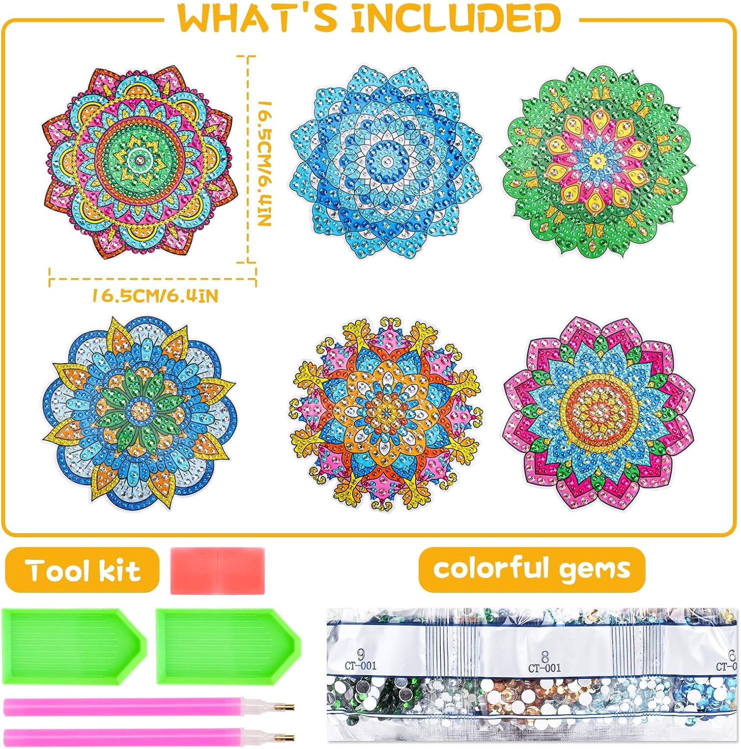 Art and Craft for Kids Aged 6-9: Birthday Presents for 7 8 Year Old Kids Art Craft Kits, 6 7 8 9 Year Old Boys Girls Gift Ideas Mandalas Window Diamond Stickers Art (Multicolored) image number 3