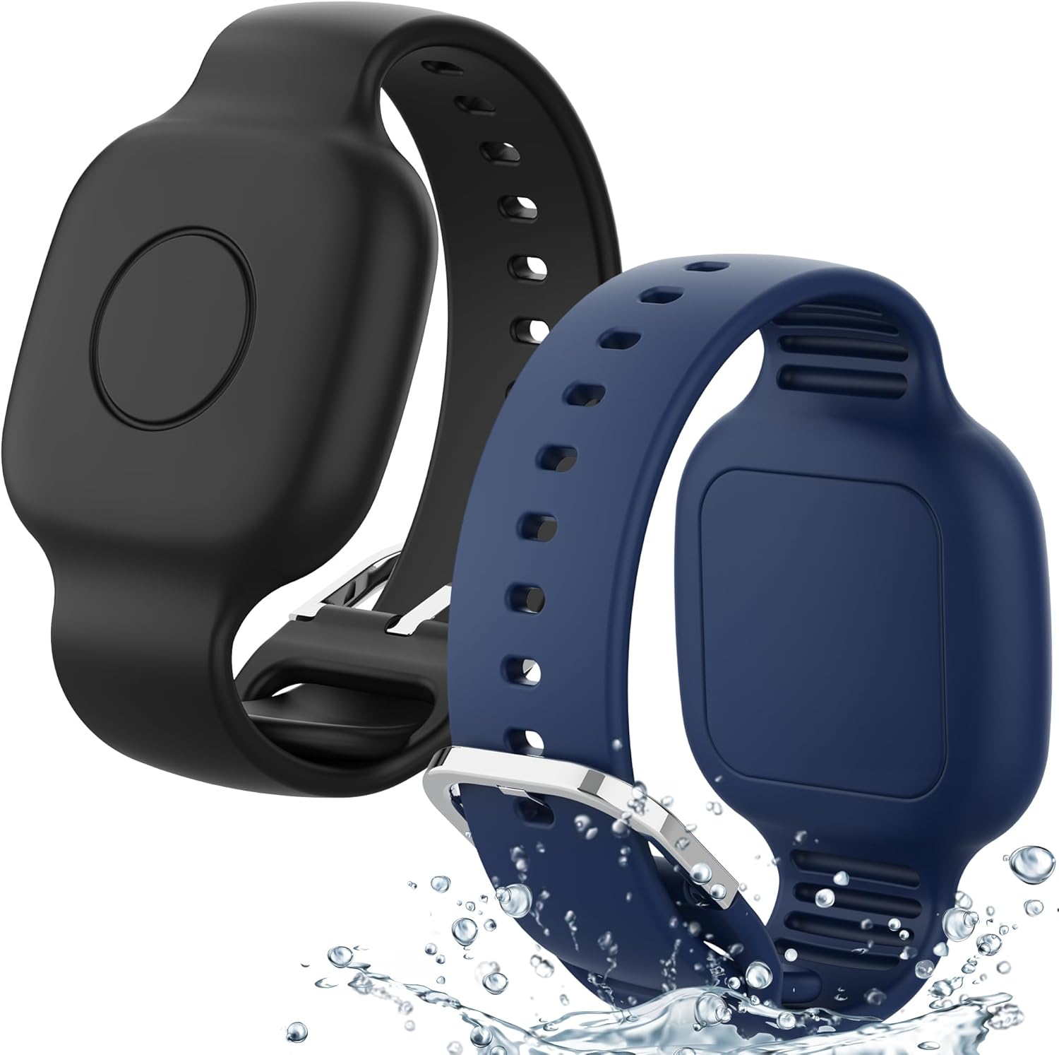 Skyarmor Waterproof Silicone Bracelet for Tile Mate 2024/2022, Hidden GPS Tracker Holder for Kids, Teens & Elderly, Adjustable Anti-Lost Wristband, Durable, Lightweight, Comfortable Fit &ndash; Black/Blue