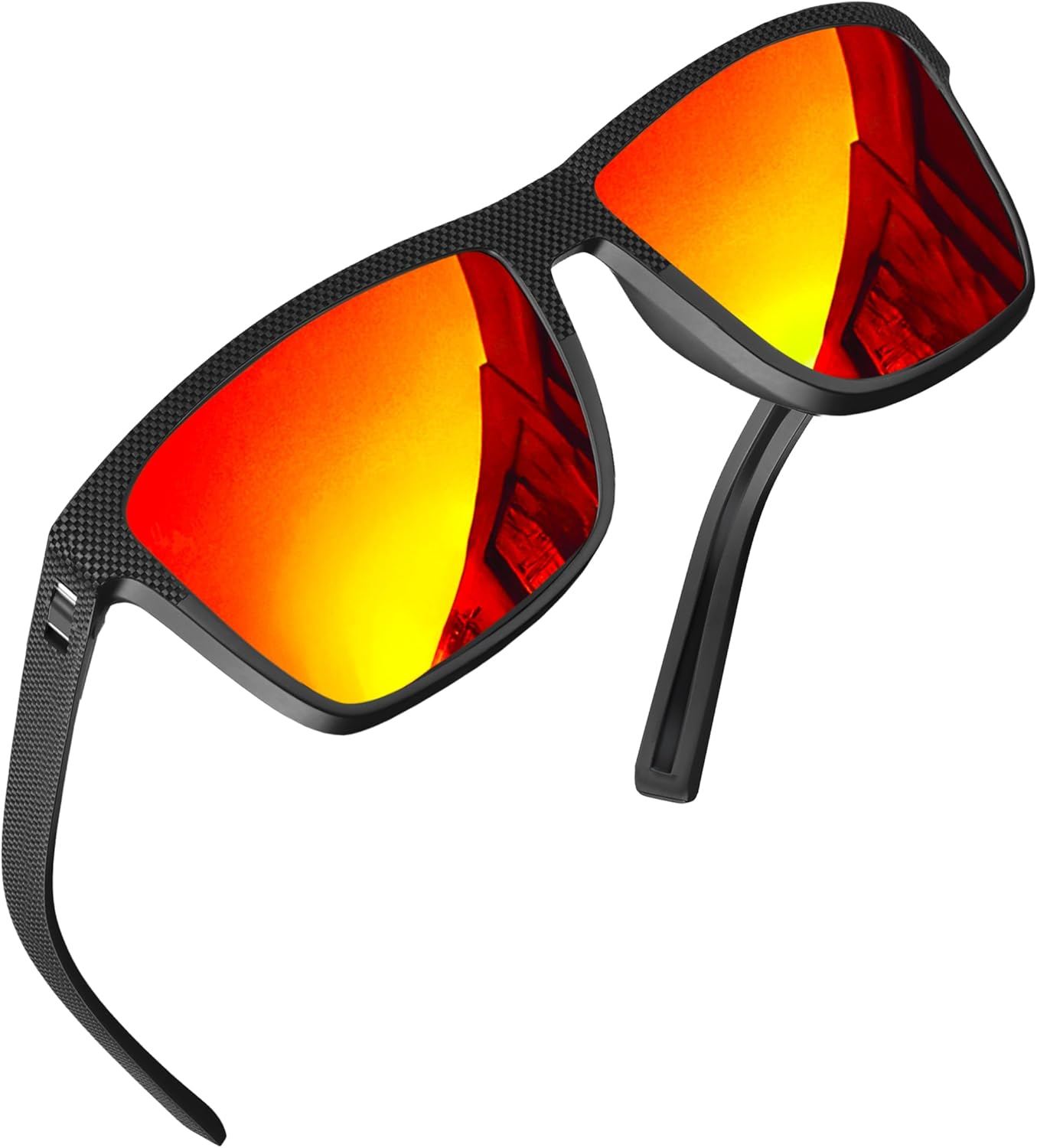 Grinderpunch Polarized Driving Sunglasses for Men and Women UV Protection Lightweight UV400 Protection anti Glare Square Sun Glasses - 2 Pack Black  Blue Polarized image number 3