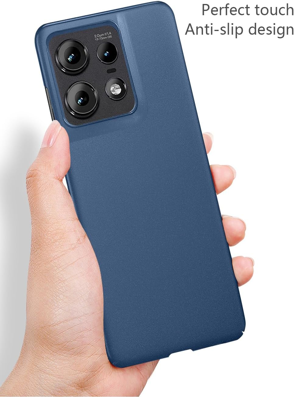 Bastmei Case for Motorola Moto Edge 50 Pro, Ultralight Ultra Thin Scratch-Resistant Non-Slip Camera Protection Matte Texture Hard PC Mobile Phone Case Cover for Motorola Edge50 Pro 6.7 Inch (Blue)