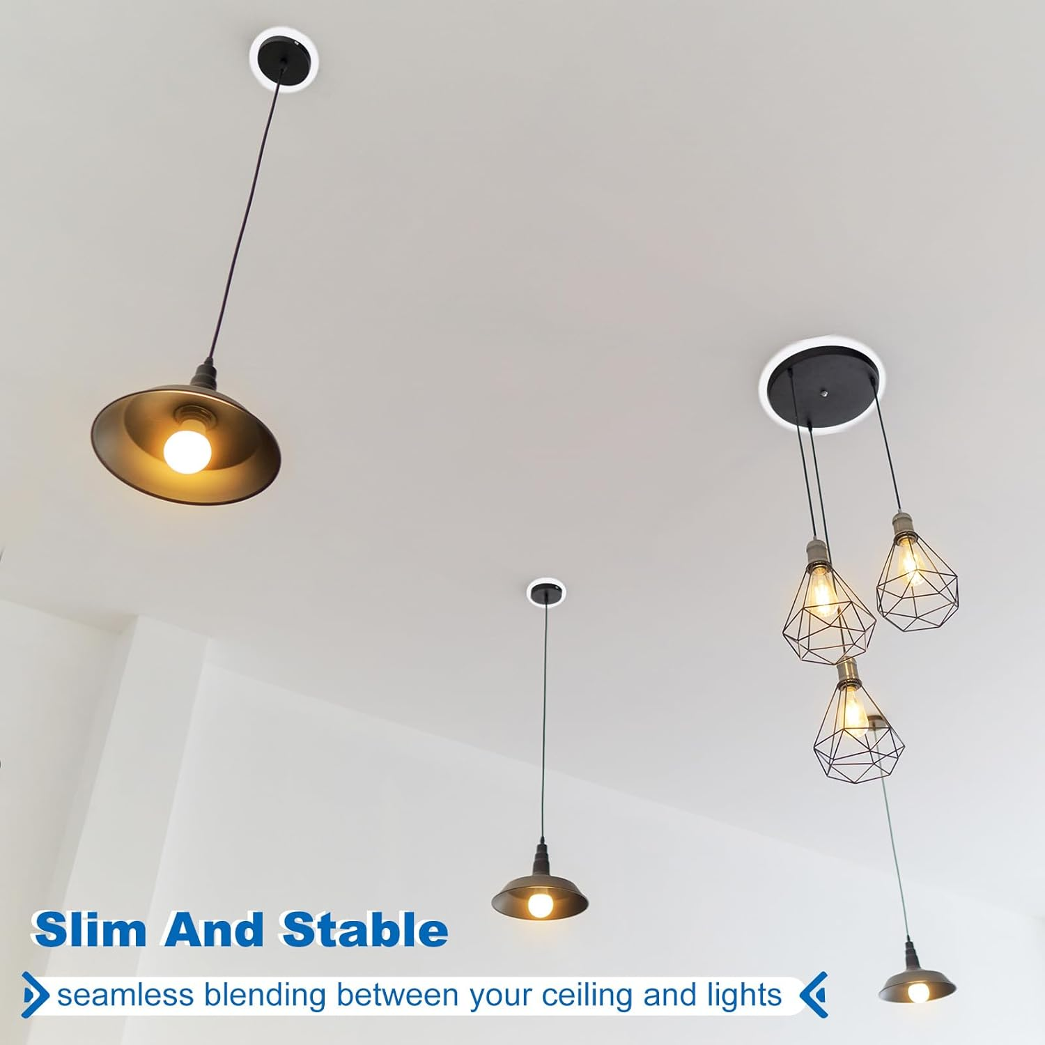 Uxcell Goof Rings Inner Diameter 3.39", Outer Diameter 4.72", 8 Pcs Metal Goof Rings Cover Recessed Light Trim for Ceiling Wall Fixtures Can Lighting down Light LED, Matte Finish White image number 2