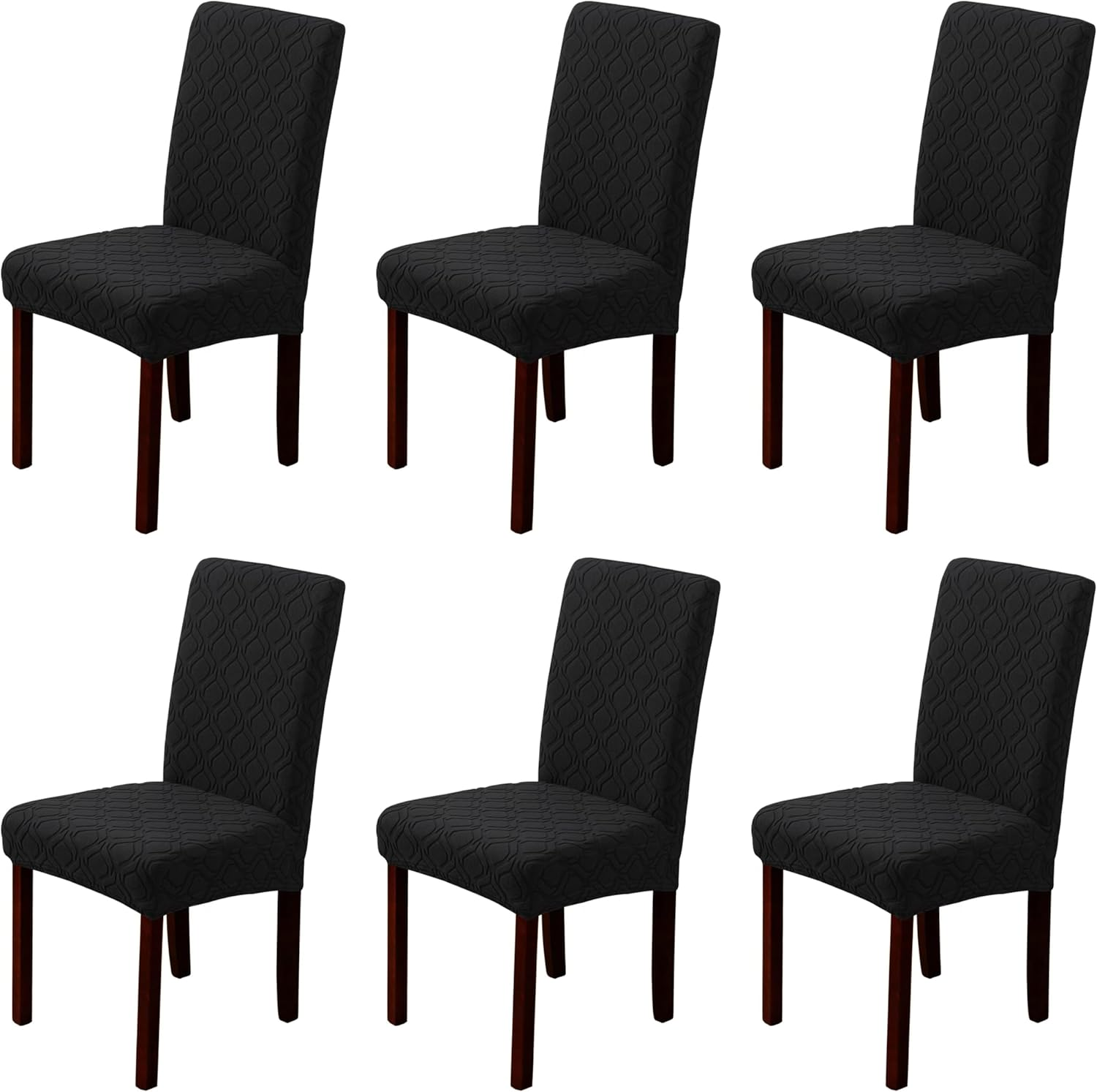 Waterproof Chair Covers Set of 6 Stretch Washable Armless Chair Slipcovers for Dining Living Room,Hotel, Banquet (Navy Blue)