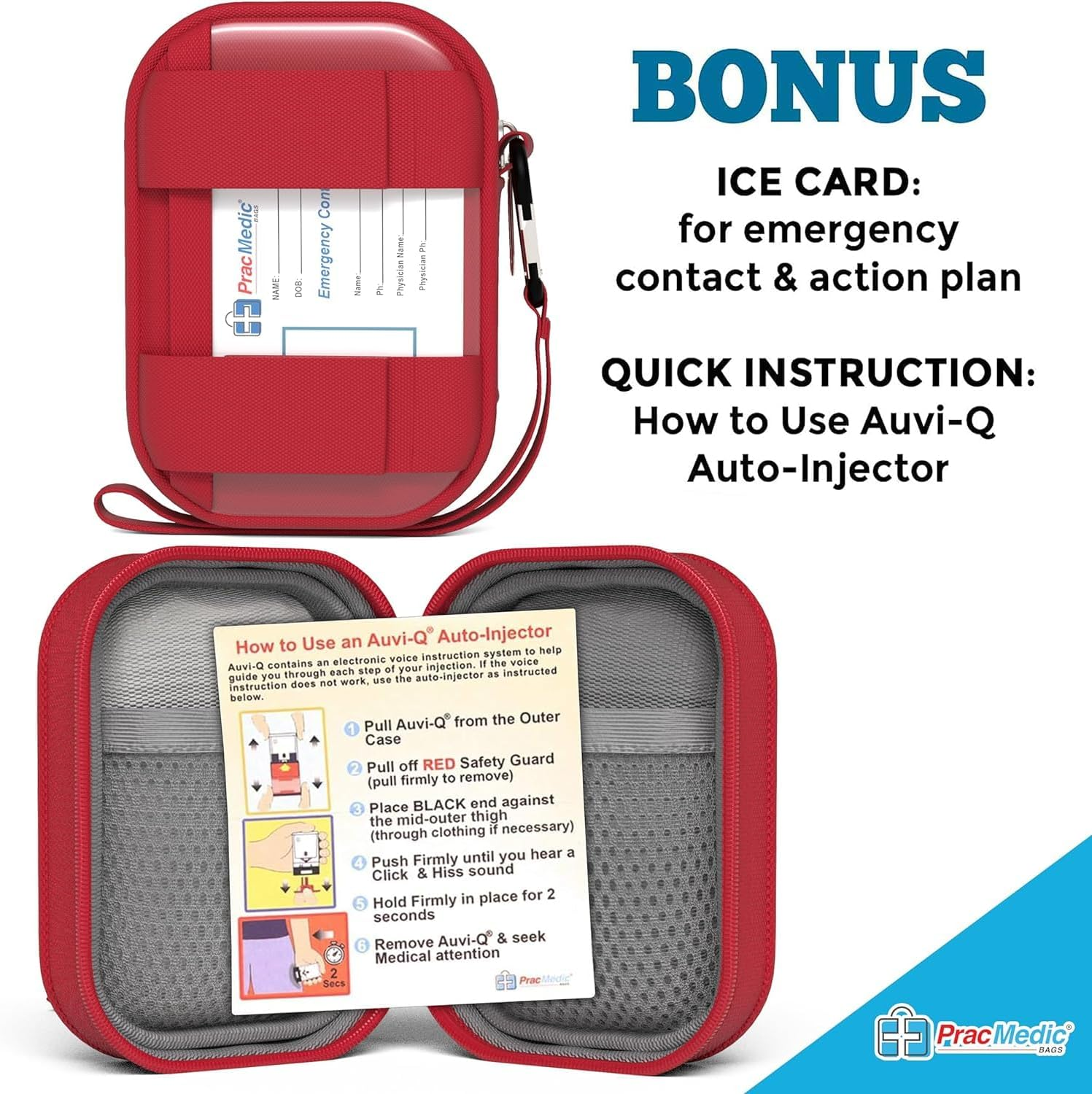 Pracmedic Bags Insulated Medical Pouch and Medication Travel Organizer- Lightweight, Compact- Holds Auvi Q, Anti-Histamine Tablets, Nasal Spray, Eye Drops, Small Meds