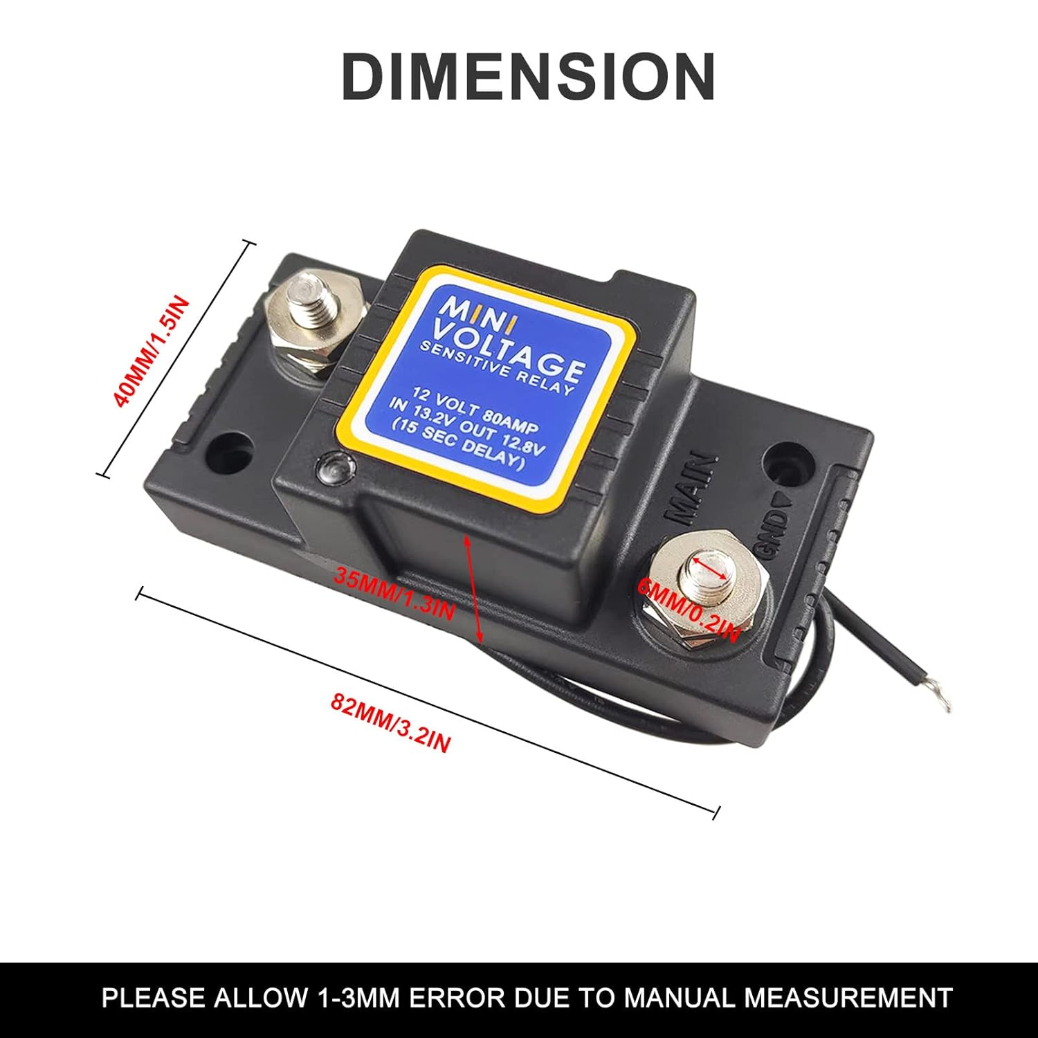 Dual Battery Isolator 12V 80Amp, Voltage Sensitive Relay VSR, Compatible with Polaris John Deere Yamaha Kawasaki Honda All Brands of UTV ATV Motorcycle, Not Fit for Lithium Batteries image number 1