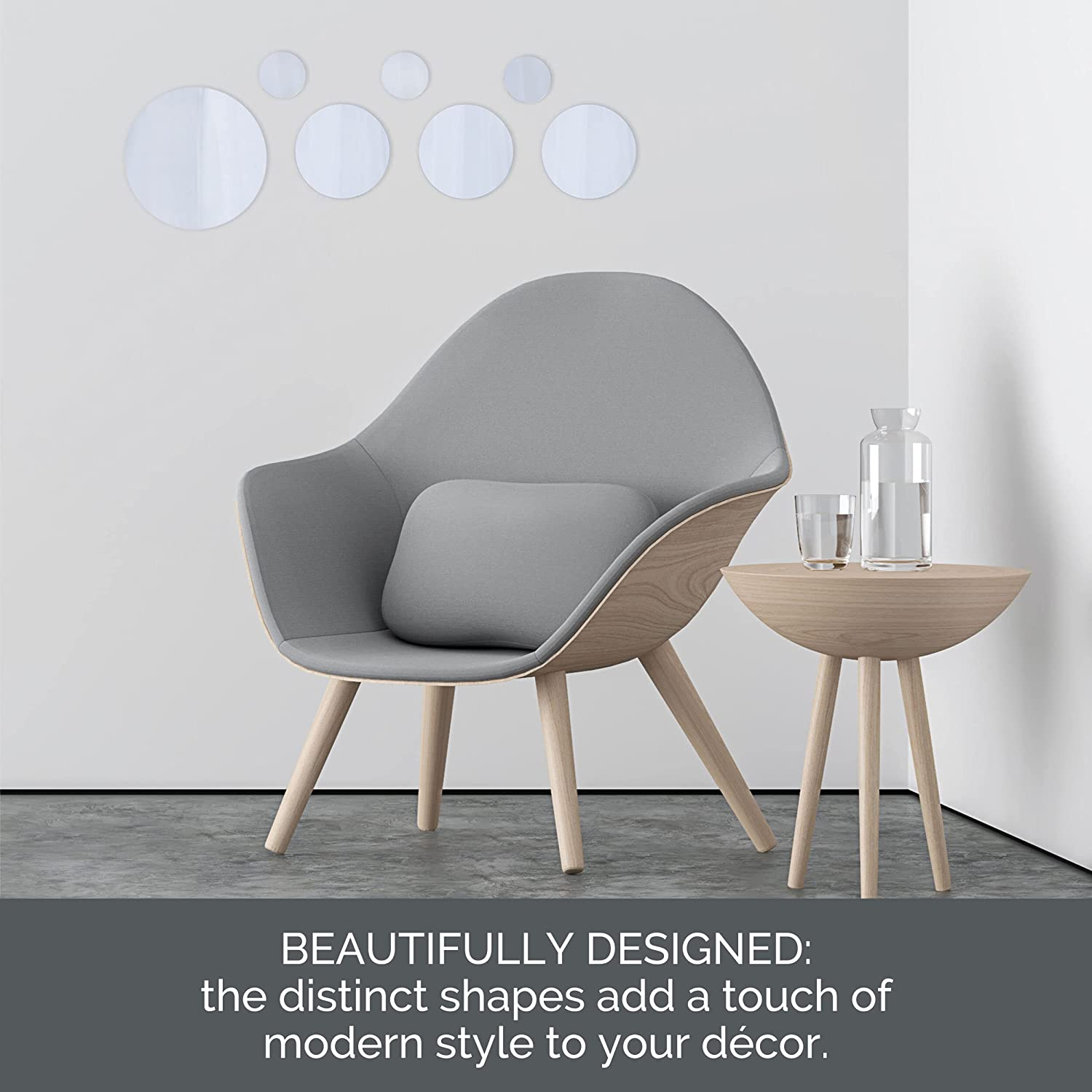 Elements round Wall-Mount Mirror, Set of 7, Assorted Sizes