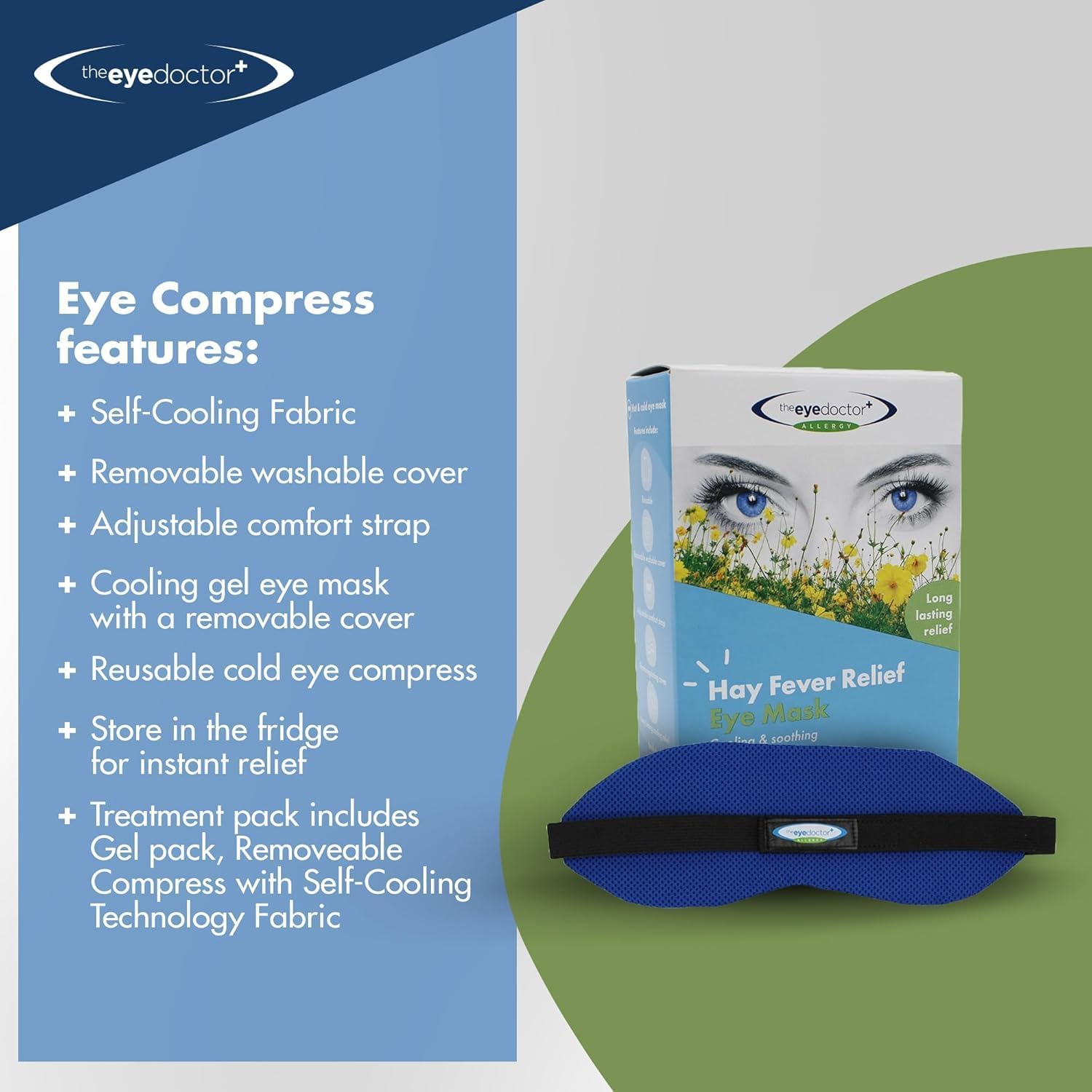 The Eye Doctor Allergy - Cold Eye Compress for Allergy & Hayfever Symptoms, Inflammation, Puffy Eyes, Headaches and Migraines - Reusable Gel Eye Mask - Cool Soothing Relief Therapy image number 2