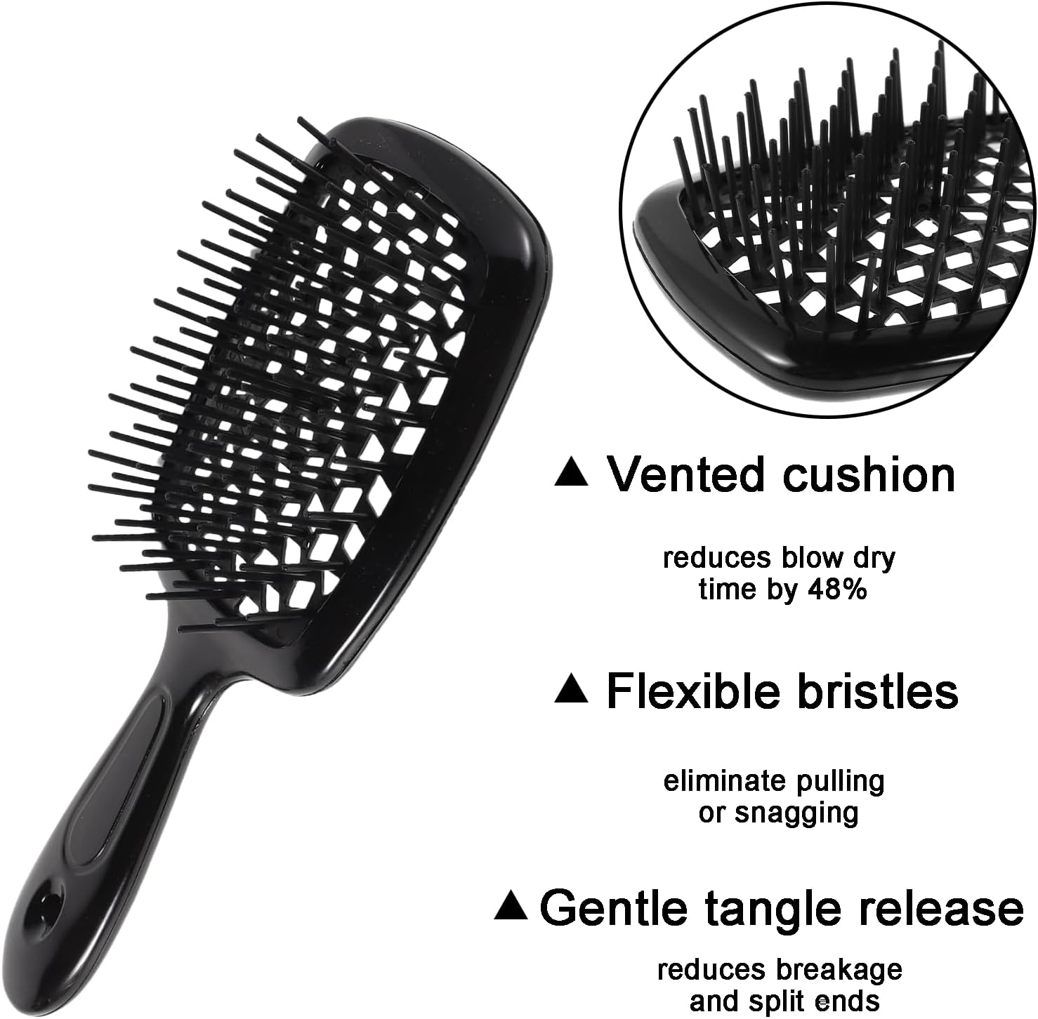 Treayes Detangling Hair Brush, Wet & Dry Vented Detangling Comb - Hollow Massage Comb， anti - Static Massage for All Hair Types image number 5