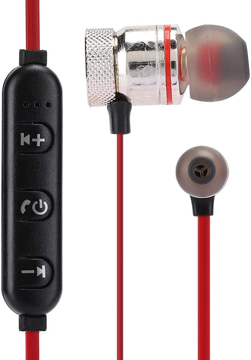 Bluetooth Headphones, Neckband Headset, Wireless Sports Headphones, In-Ear Stereo Headsets for Noise Cancellation for Training, Sports (Red) image number 6