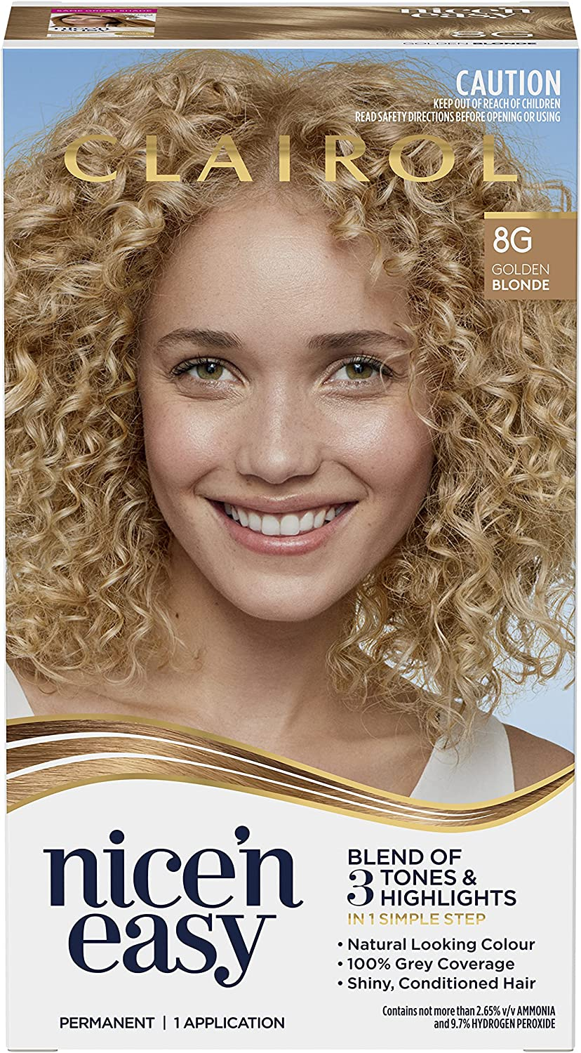 Clairol Nice 'N Easy Permanent Colour 8G Natural Golden Blonde, 100% Grey Coverage, Natural Looking Hair Colour image number 3