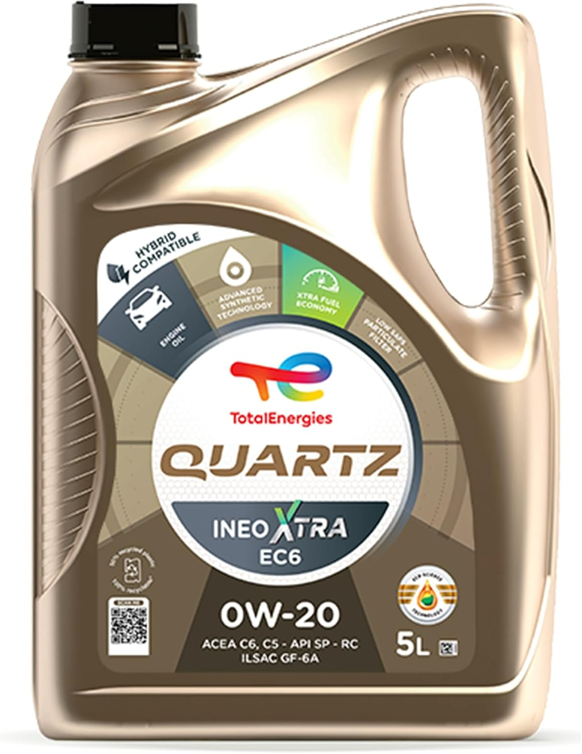 Totalenergies Quartz Ineo Xtra EC6 0W-20 Engine Oil 5L &ndash; Advanced Synthetic Oil for Hybrid & Stop-Start Engines &ndash; API SP, ILSAC GF-6A, ACEA C6 &ndash; Enhanced Fuel Economy & Engine Protection image number 4