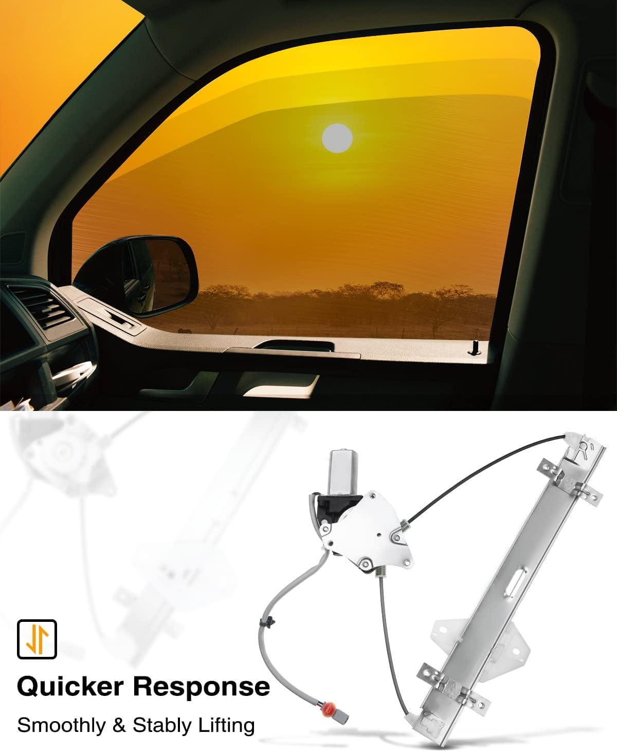 A-Premium Power Window Regulator with Motor Compatible with Acura RSX 2002-2006 Coupe Only Front Right Side image number 1