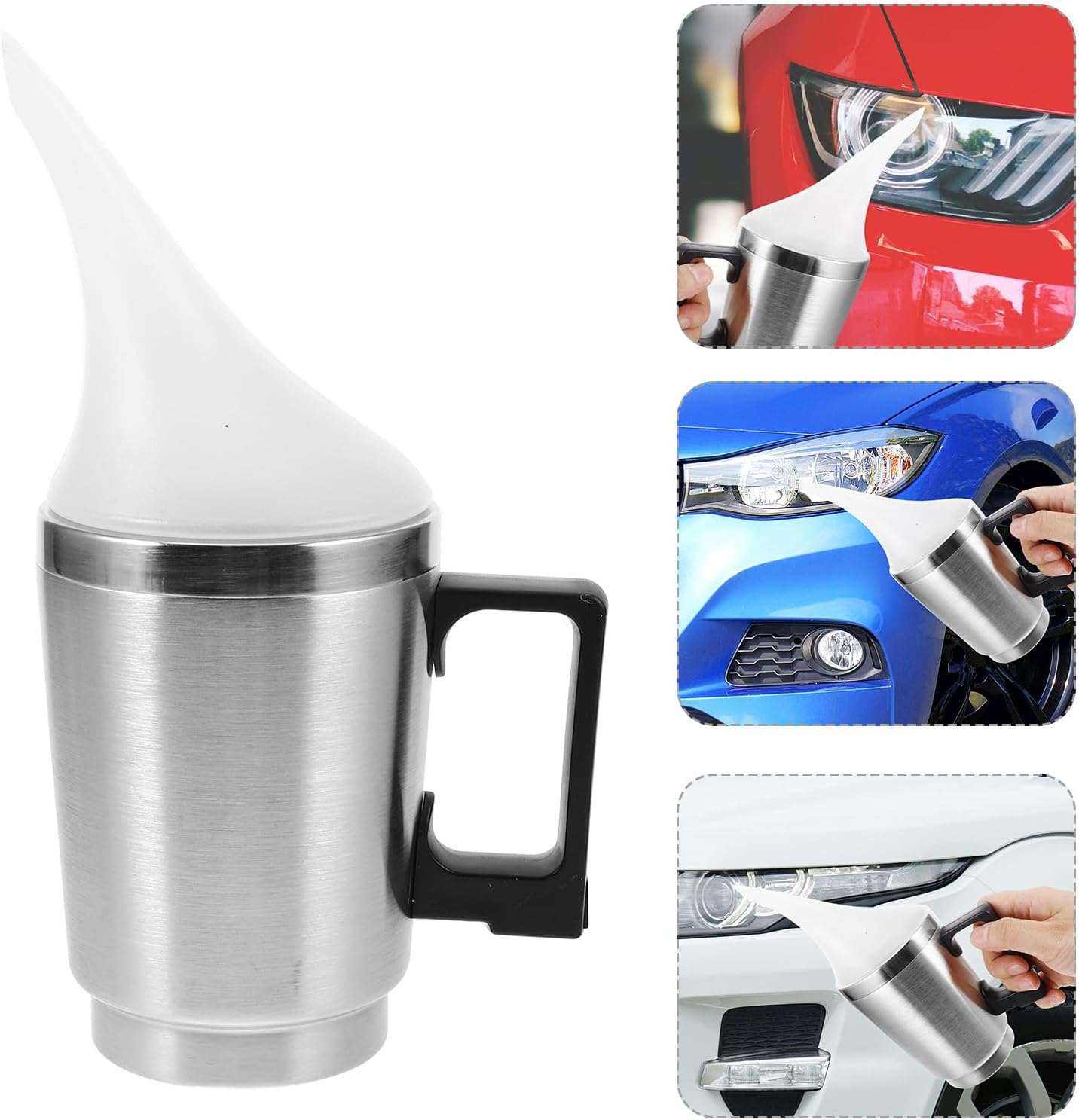 Parliky Headlight Restoration Kit with Heating Cup, Car Headlamp Repair Set for Scratch Removal and Lens Polish, Automotive Headlight Cleaner Suitable for Vehicle Lens Maintenance