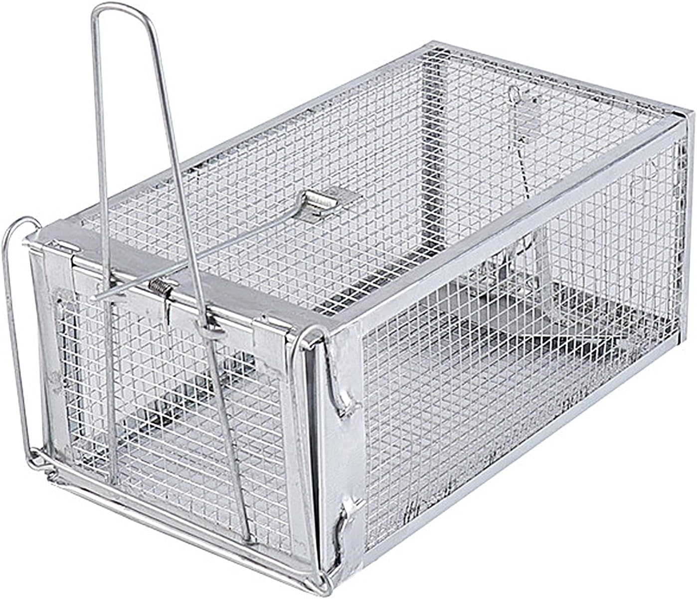 Humane Mouse Trap No Kill for Mice, Rat Cage Trap Suitable for Capturing Mice or Hamsters Alive, Best Indoor Outdoor Mousetrap Catcher Non Killer Small Mole Capture Cage, Friendly Small Animal (Plata)