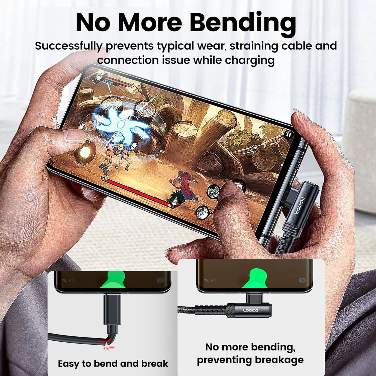 USB C to USB C Cable (2M, 2Pack), 60W Fast Charging Cable with Right Angle Connector, Compatible with Iphone 17 16 15 Pro plus Pro Max Air, Macbook Air, Galaxy S23 Ultra/S22/Note 20 Black image number 6