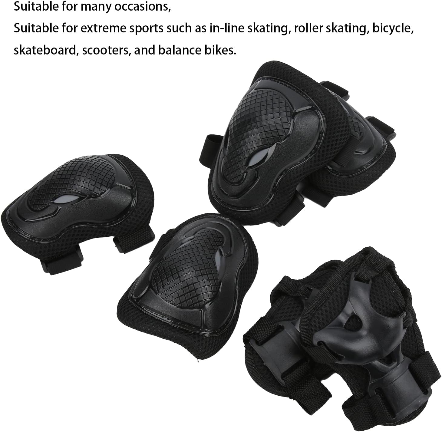 Roller Skate Protection Gear Set, Adult Knee Pads and Elbow Pads Set, Skate Wrist Guards Adult, Adjustable Comfortable Knee Elbow Pads Wrist Guards for Adult image number 4