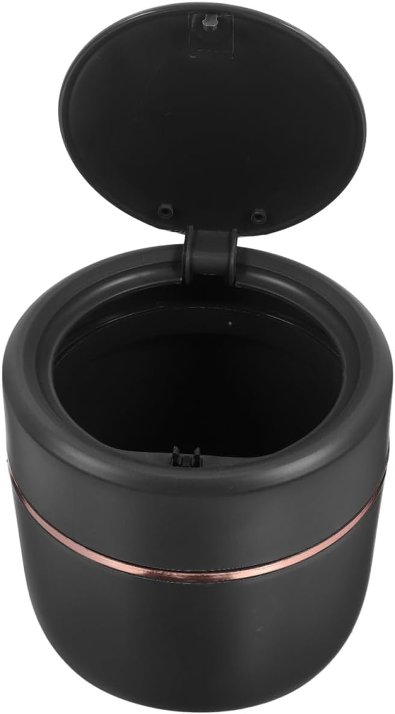 COHEALI Elegant Lidded Trash Can Portable Desktop Trash Can Miniature Rubbish Bucket Bin for Bedroom Waste Basket Bin image number 4