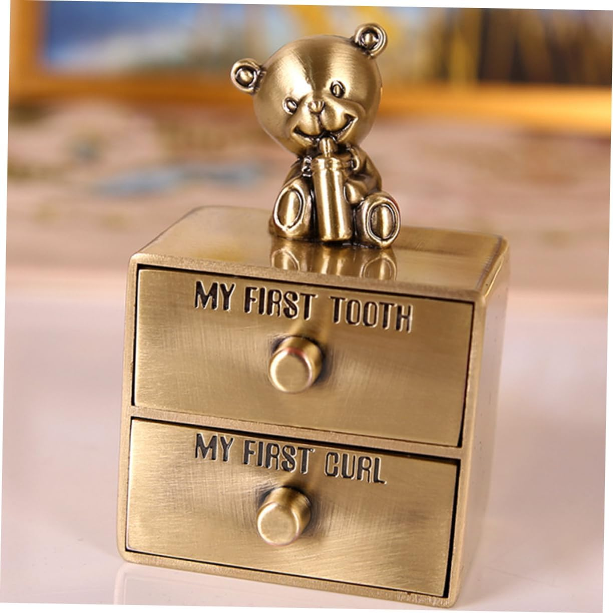 Zinc Alloy Boys and Girls Tooth Box Portable Metal Tooth Storage for Personalised image number 4