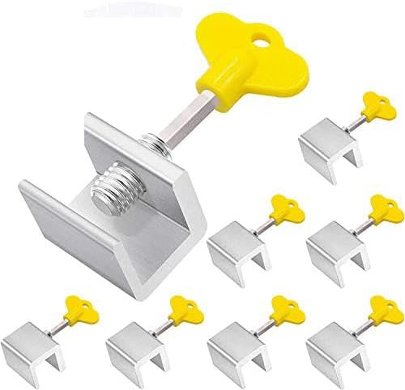 Window Locks, 8 Sets Sliding Security Window Locks for Vertical Horizontal Sliding Windows Sliding Doors, Adjustable Window Locks Security Window Stoppers for Patio Bedroom Home and Office image number 4