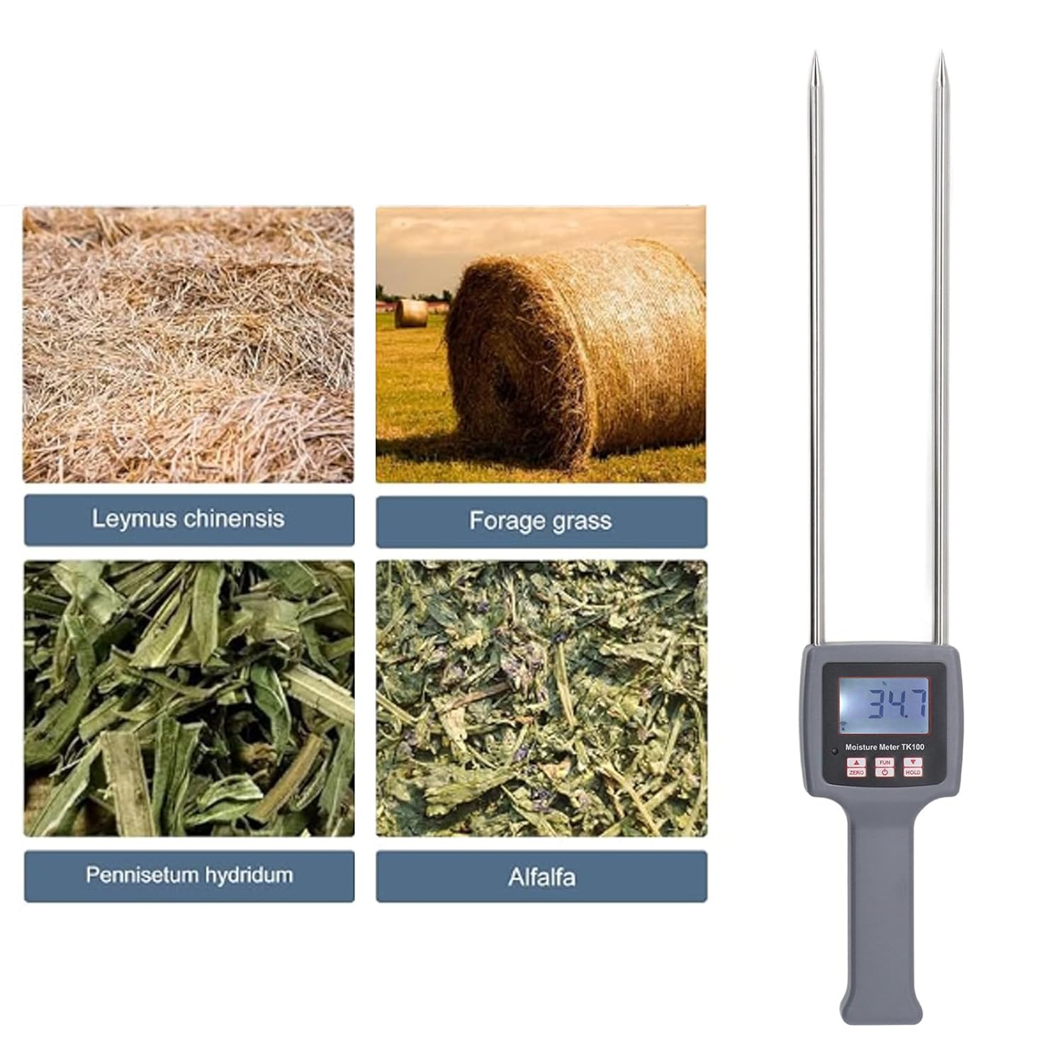 Humidity Tester Efficient Management, Accurate Readings, Clear LCD Display, Easy to Use, Battery Alert System, ABS Stainless Steel, 18 X 2.95 X 1.3In, for Wood Fiber, Cereal image number 5