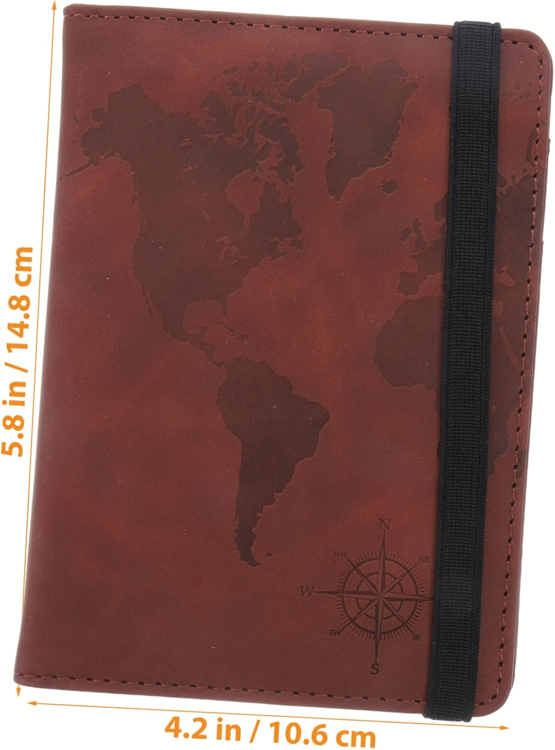 World Map Passport Holder Leather Travel Document Holder Passport Case Multiple Card Slots image number 1