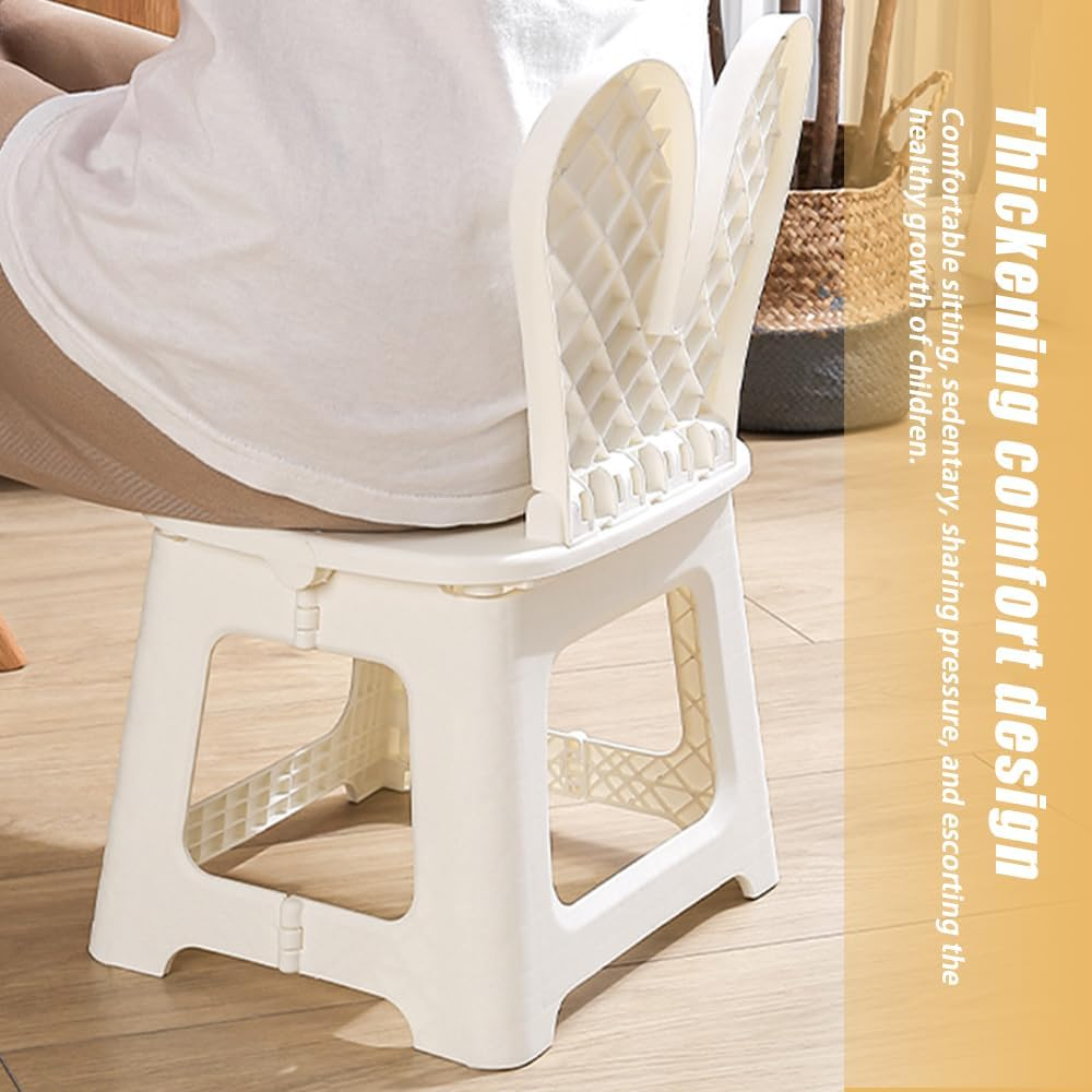 Kids Back Folding Stool,Kindergarten Learning Stools,Rabbit Shape Chair,Stepping Stool,Multifunctional Bathroom Stool,Stool with Carrying Handle,For Children