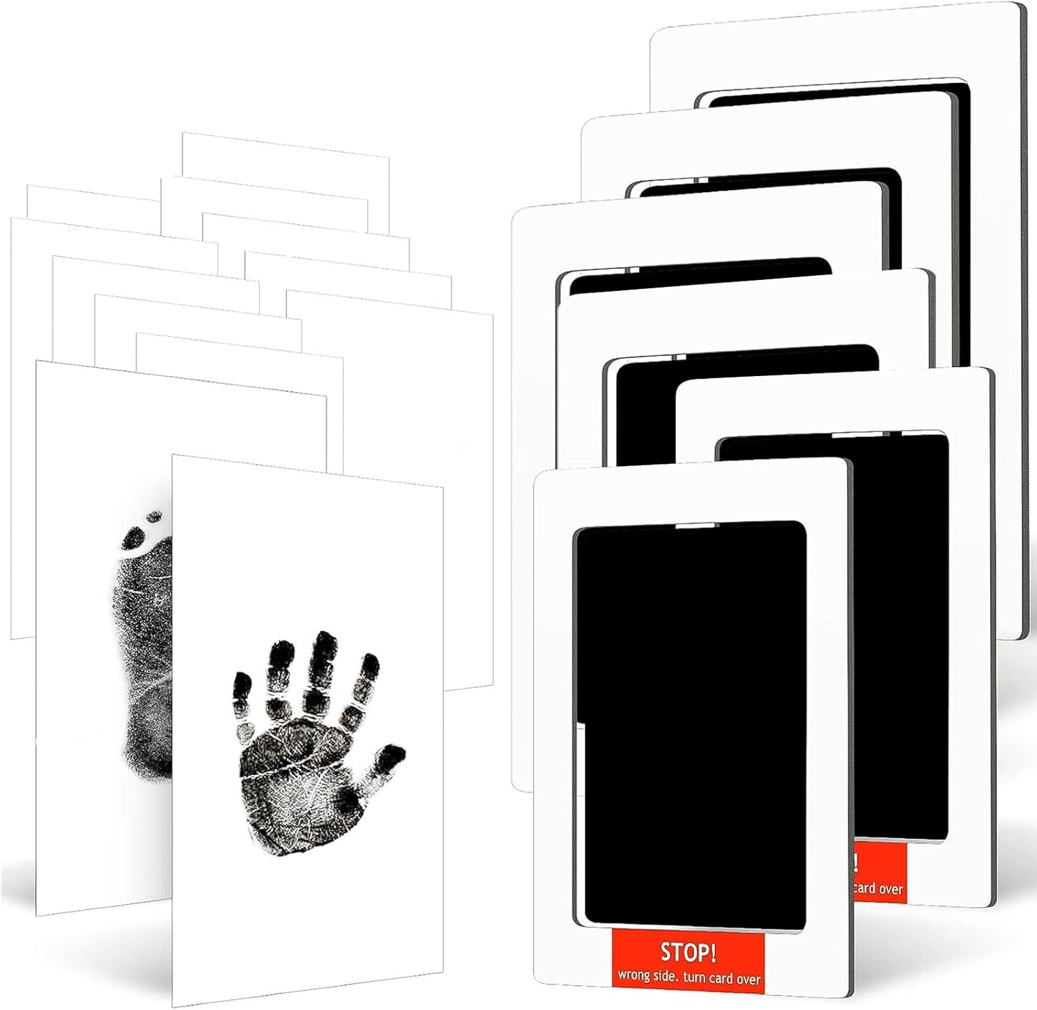 12-Pack Imprint Cards & 6 Baby Handprint Ink Pads, Inkless Hand and Footprint Kit for Newborn Baby Gifts, Dog Paw Print Kit, Dog Nose Print Kit, Baby Foot Printing Kit image number 1