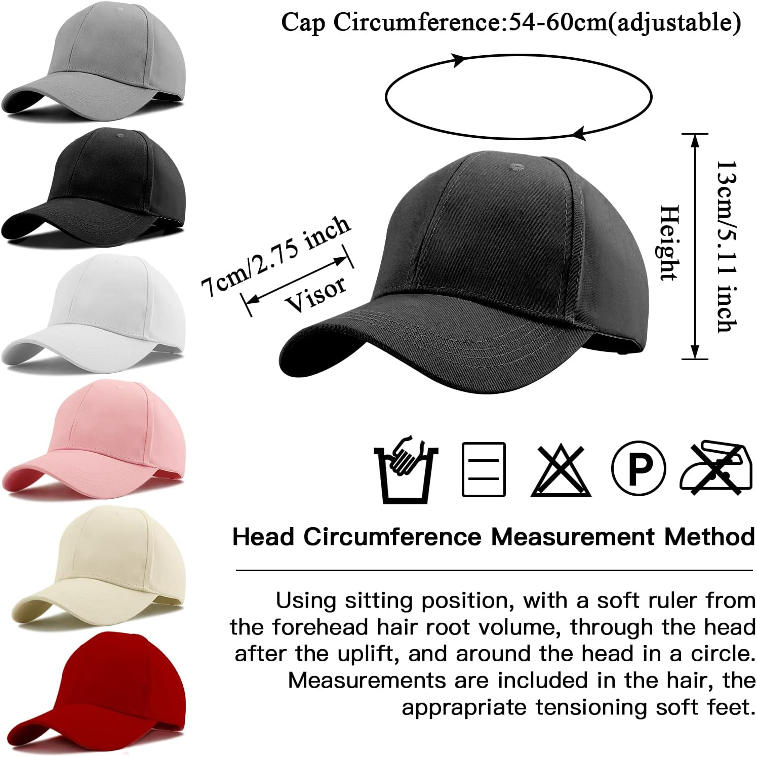 Womens Ponytail Hat Baseball Cap,Unisex Adjustable High Messy Bun Ponycap,Classic Solid Color Outdoor Hats with Pony Hole Loop image number 4