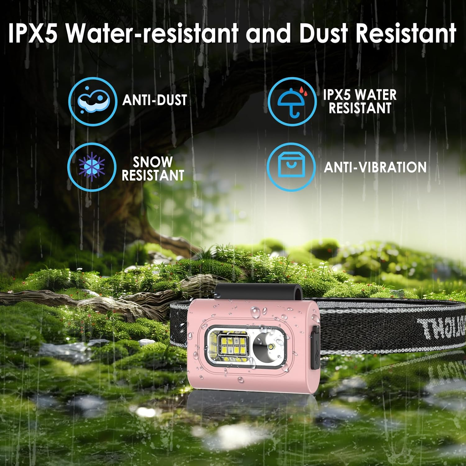 LED Running Flashlight, Geeric Flashlight Hands-Free Clip Magnetic 6 Modes Head Torch Rechargeable Lightweight Waterproof Headlight Portable Headlamp for Outdoor Adventures Night Fishing Repairworker